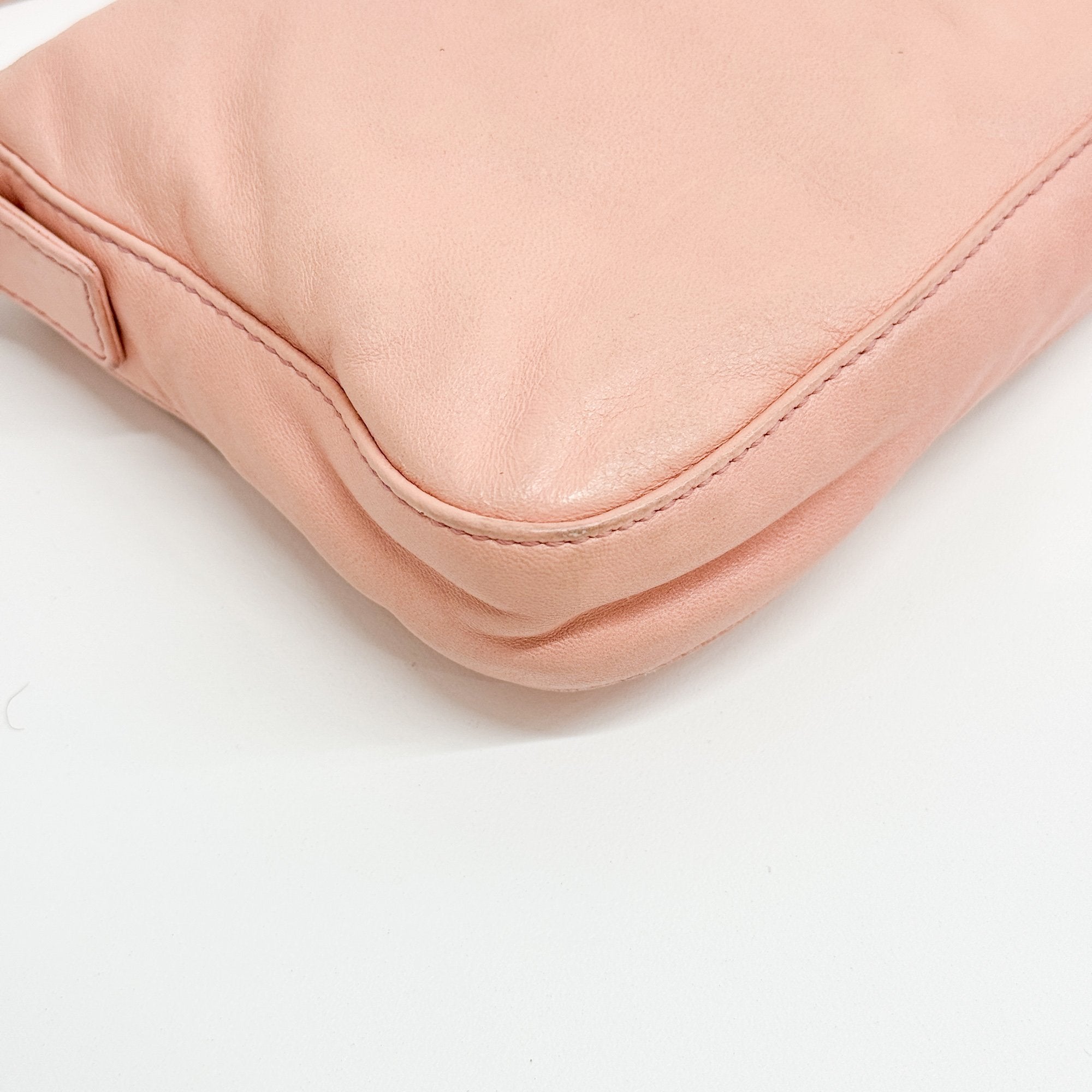 Baguette Pink Leather Shoulder Bag