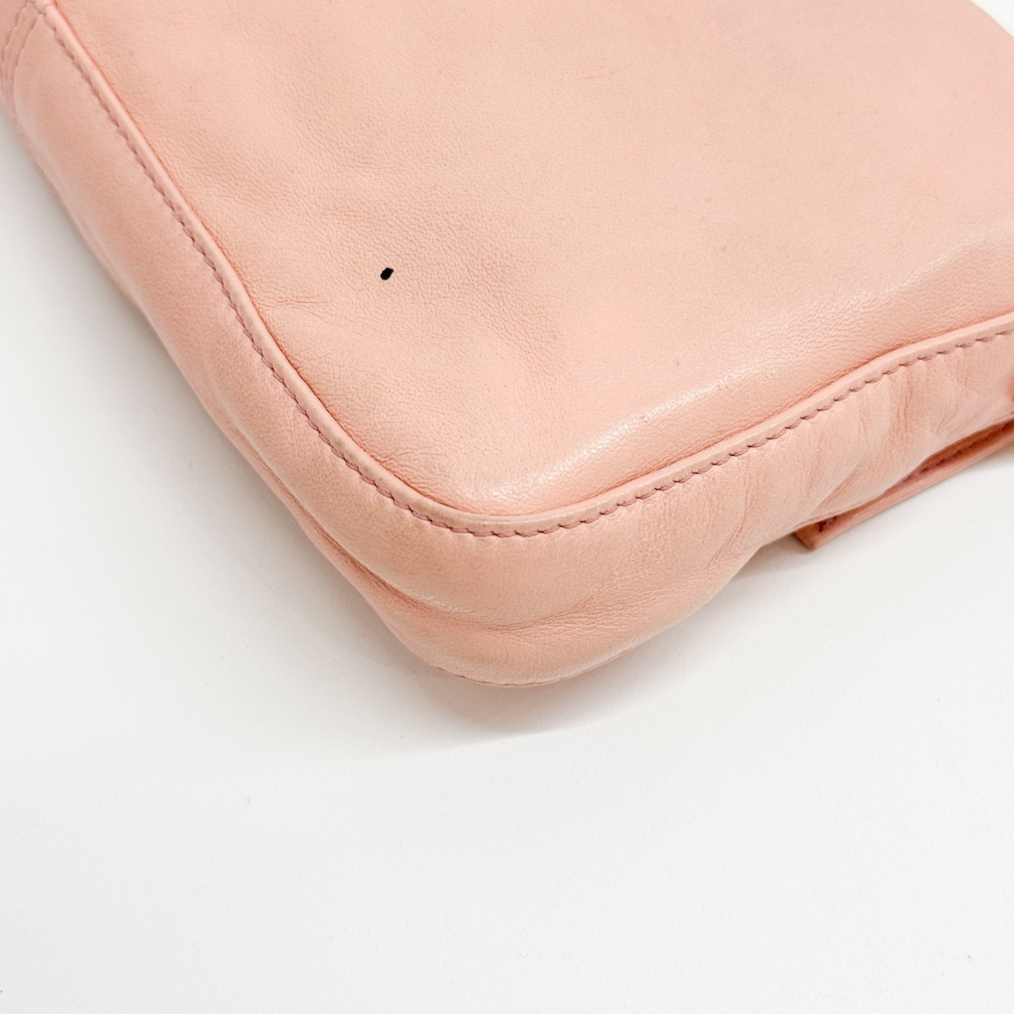 Baguette Pink Leather Shoulder Bag