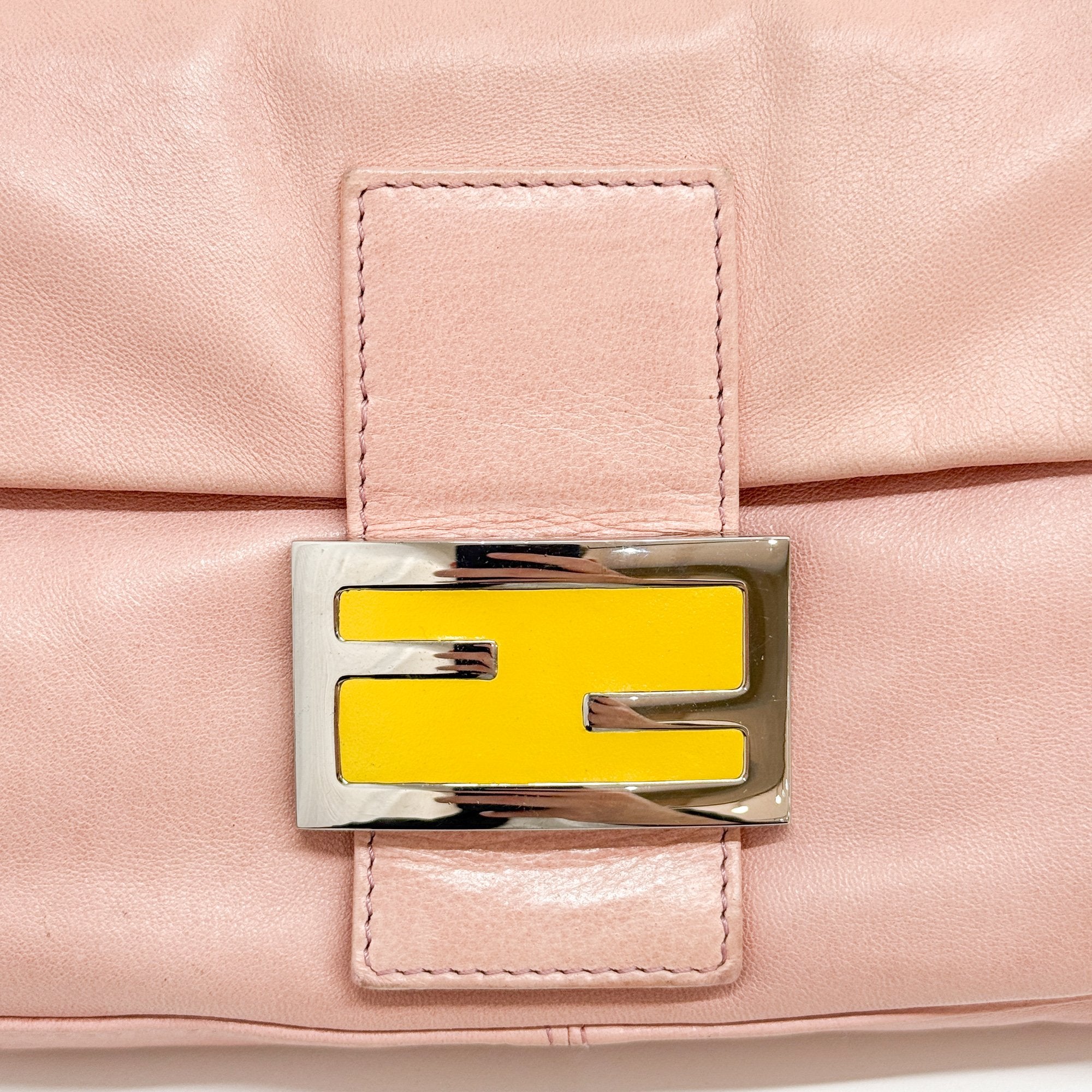 Baguette Pink Leather Shoulder Bag