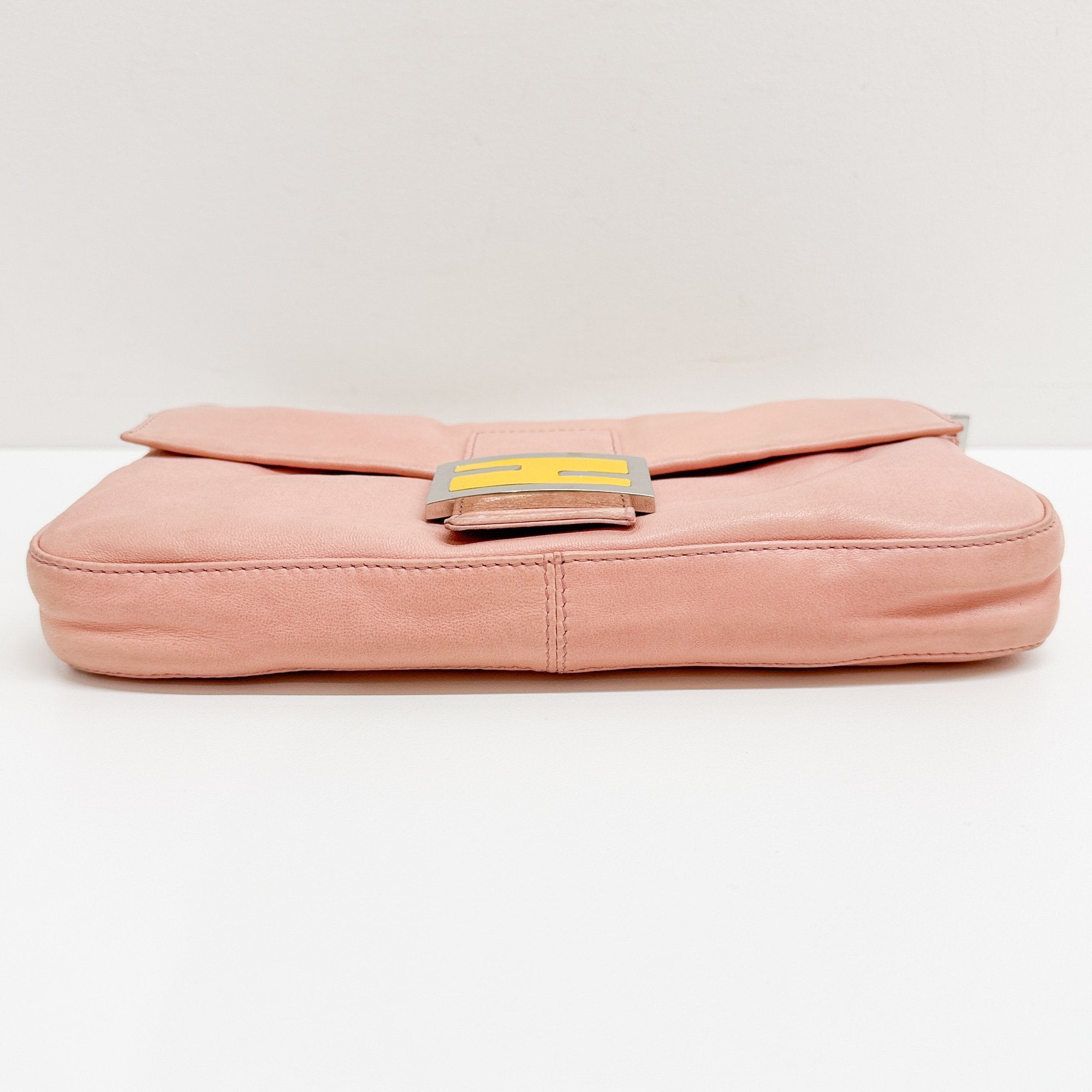 Baguette Pink Leather Shoulder Bag