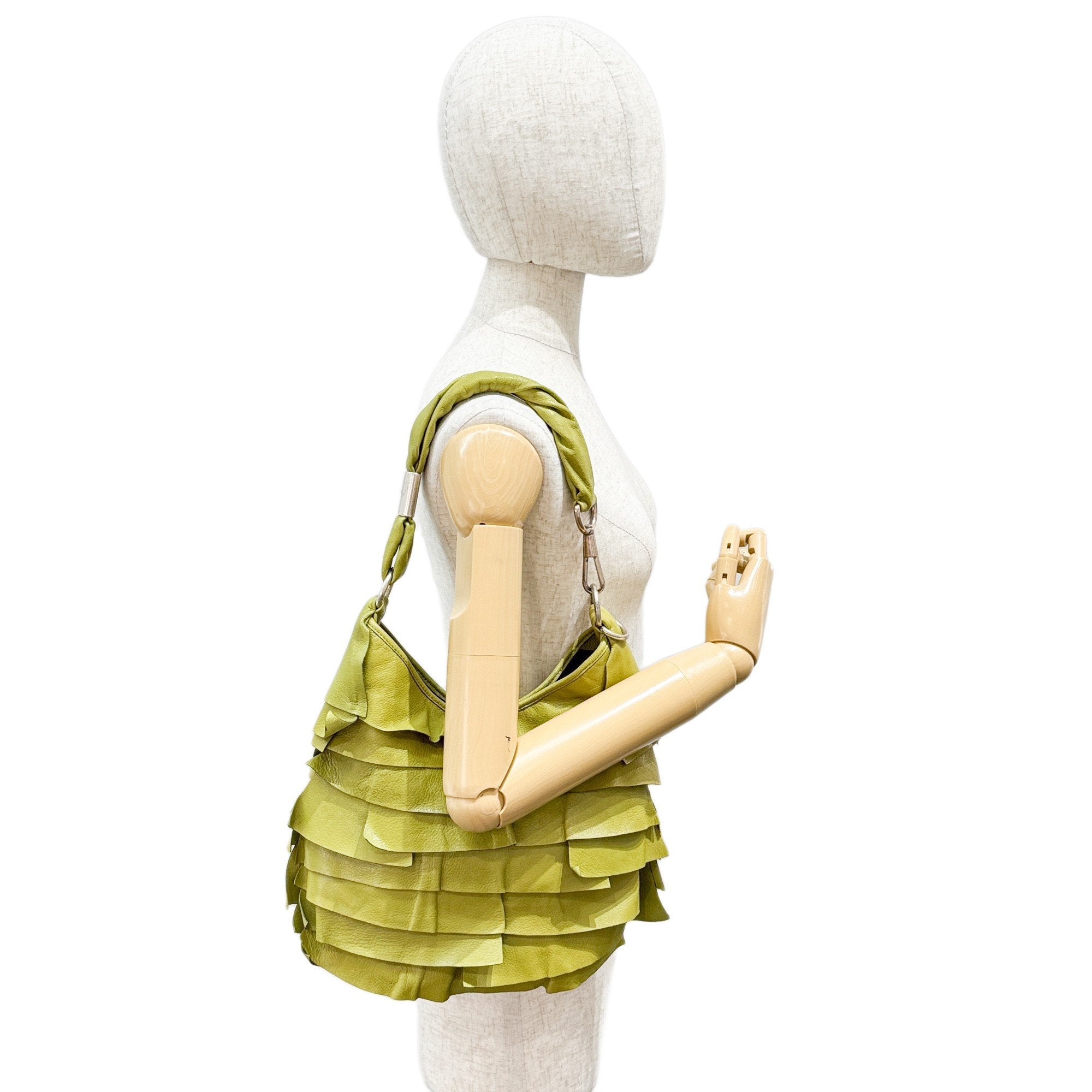 Saint Tropez Green Leather Shoulder Bag