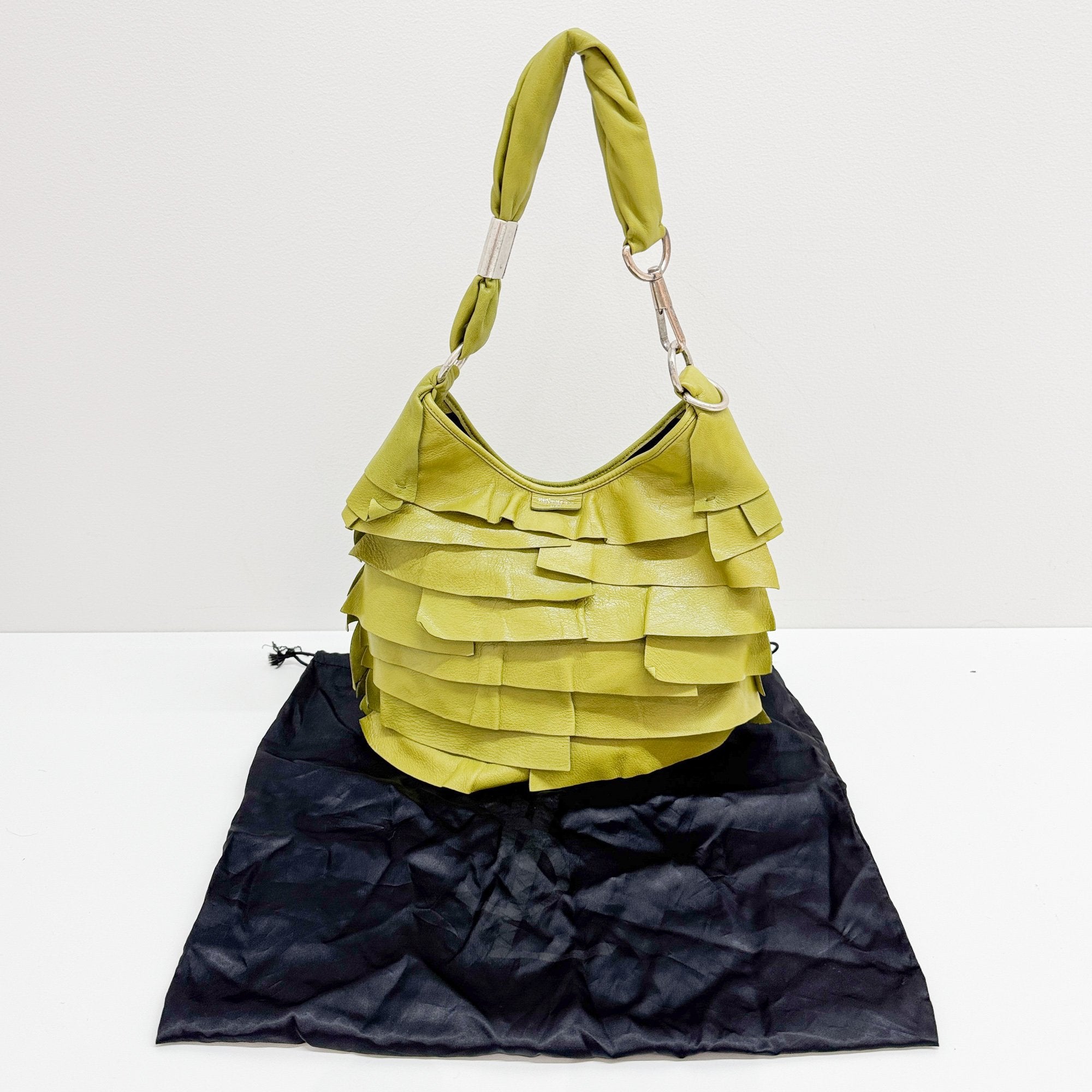 Saint Tropez Green Leather Shoulder Bag