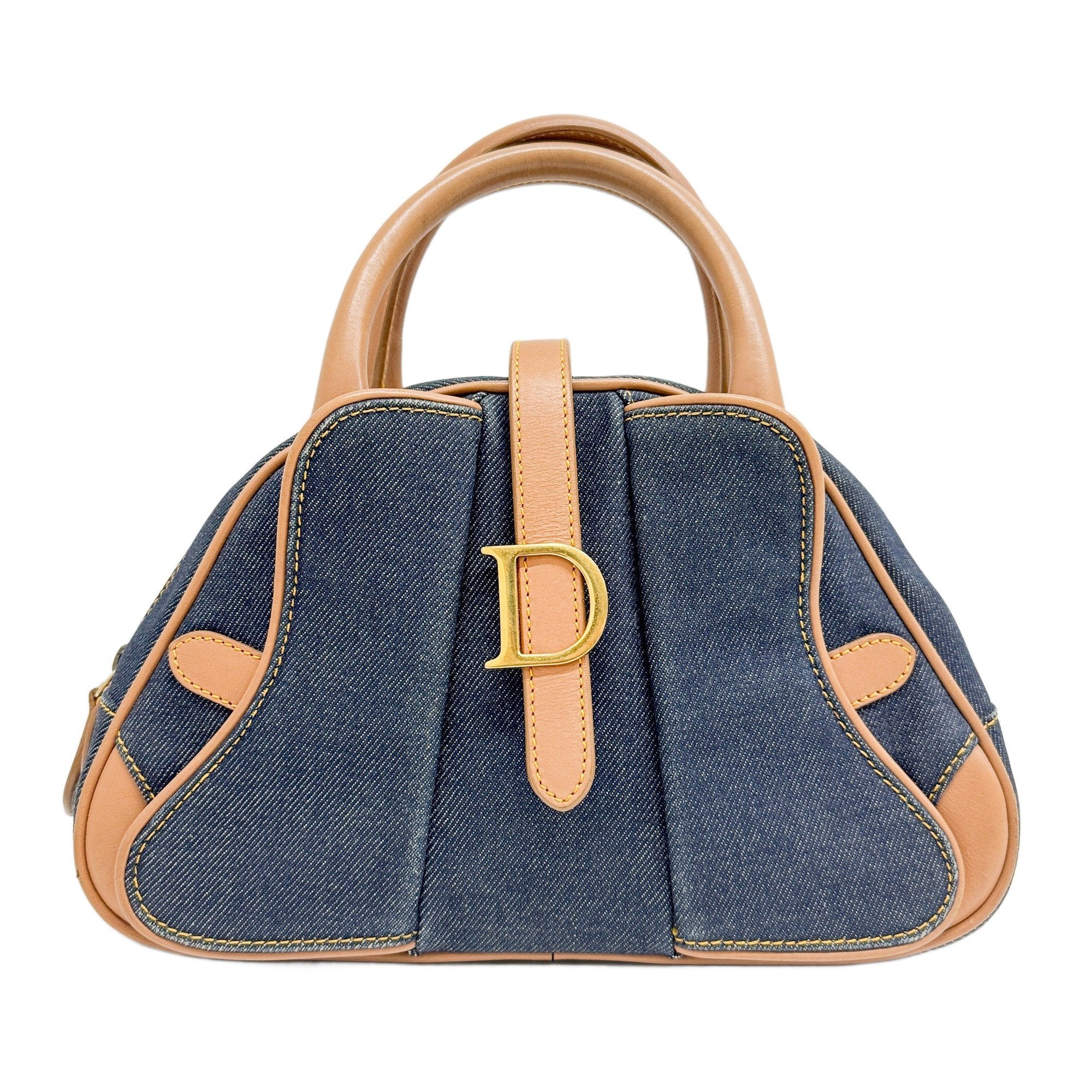 Saddle Bowler Blue Denim Hand Bag