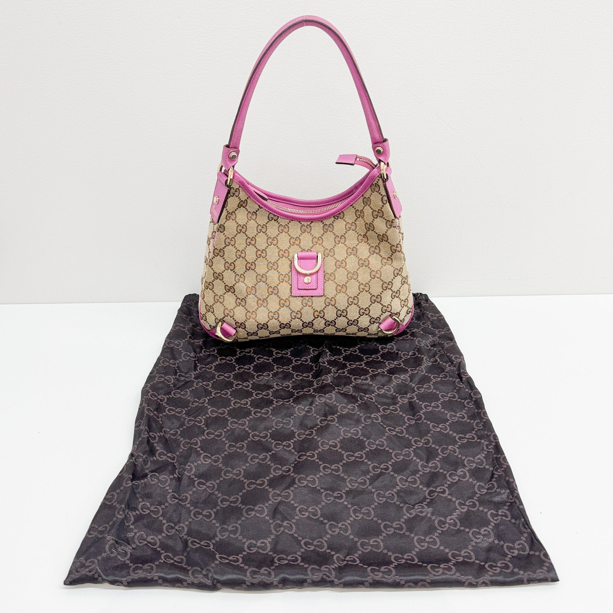 Abbey Brown GG Canvas Shoulder Bag