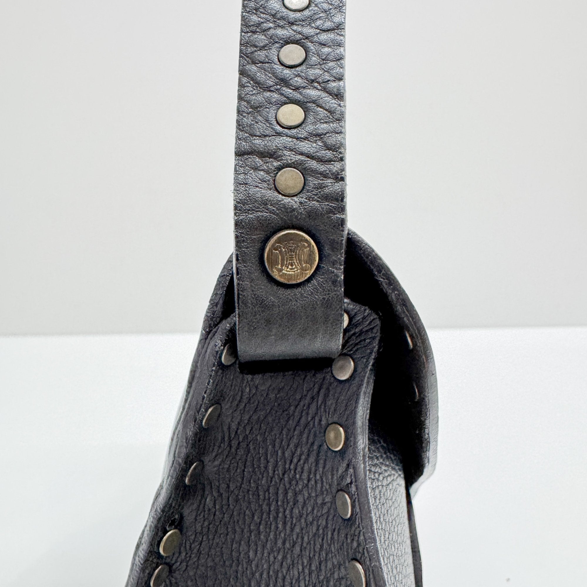 Poulbot Black Leather Shoulder Bag