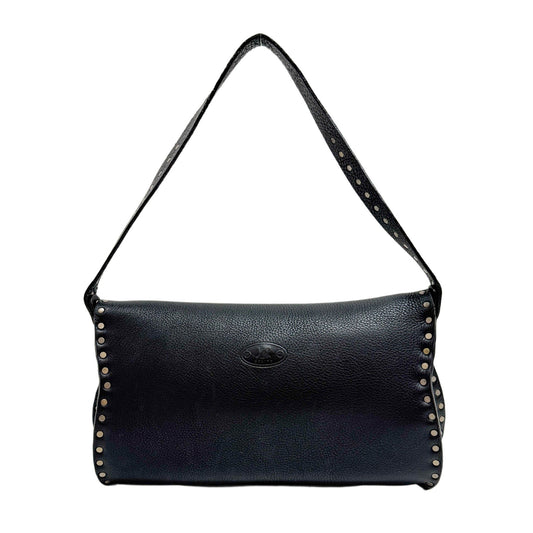 Poulbot Black Leather Shoulder Bag