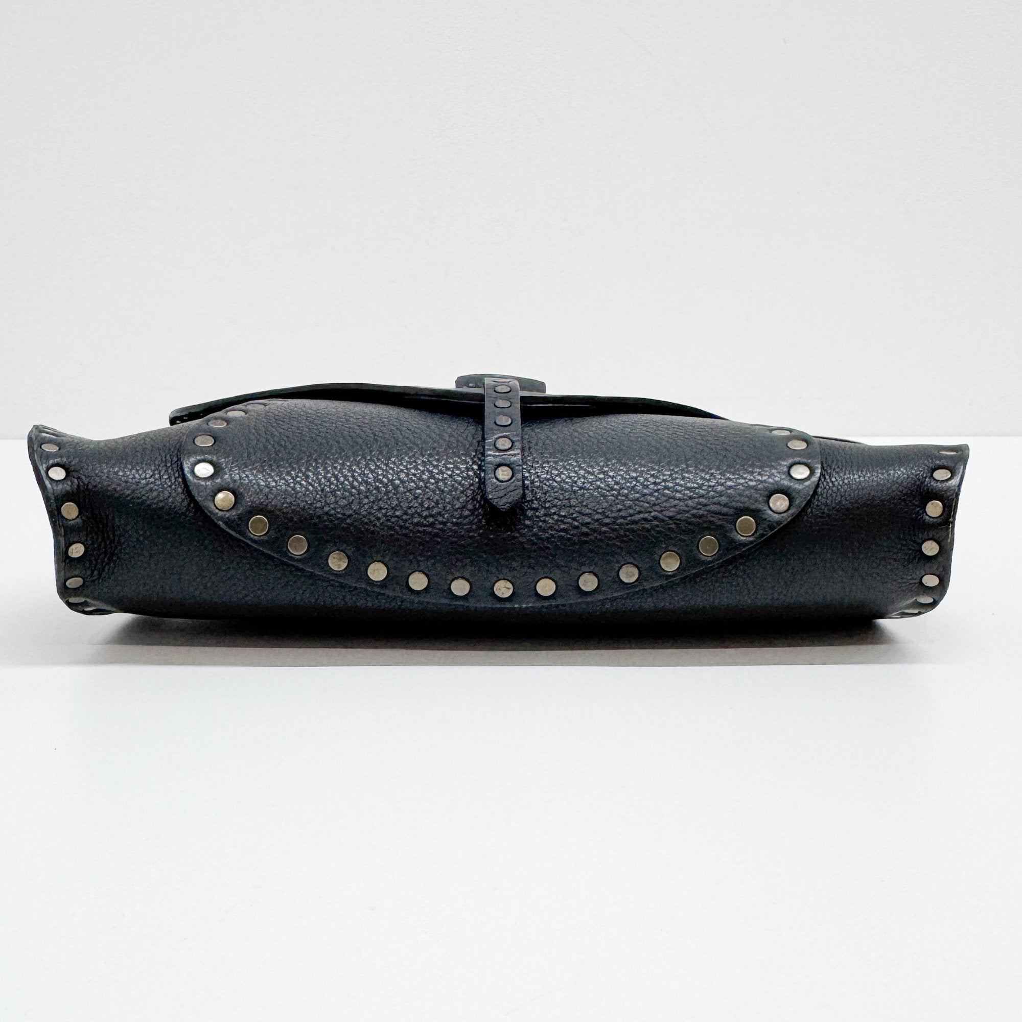 Poulbot Black Leather Shoulder Bag