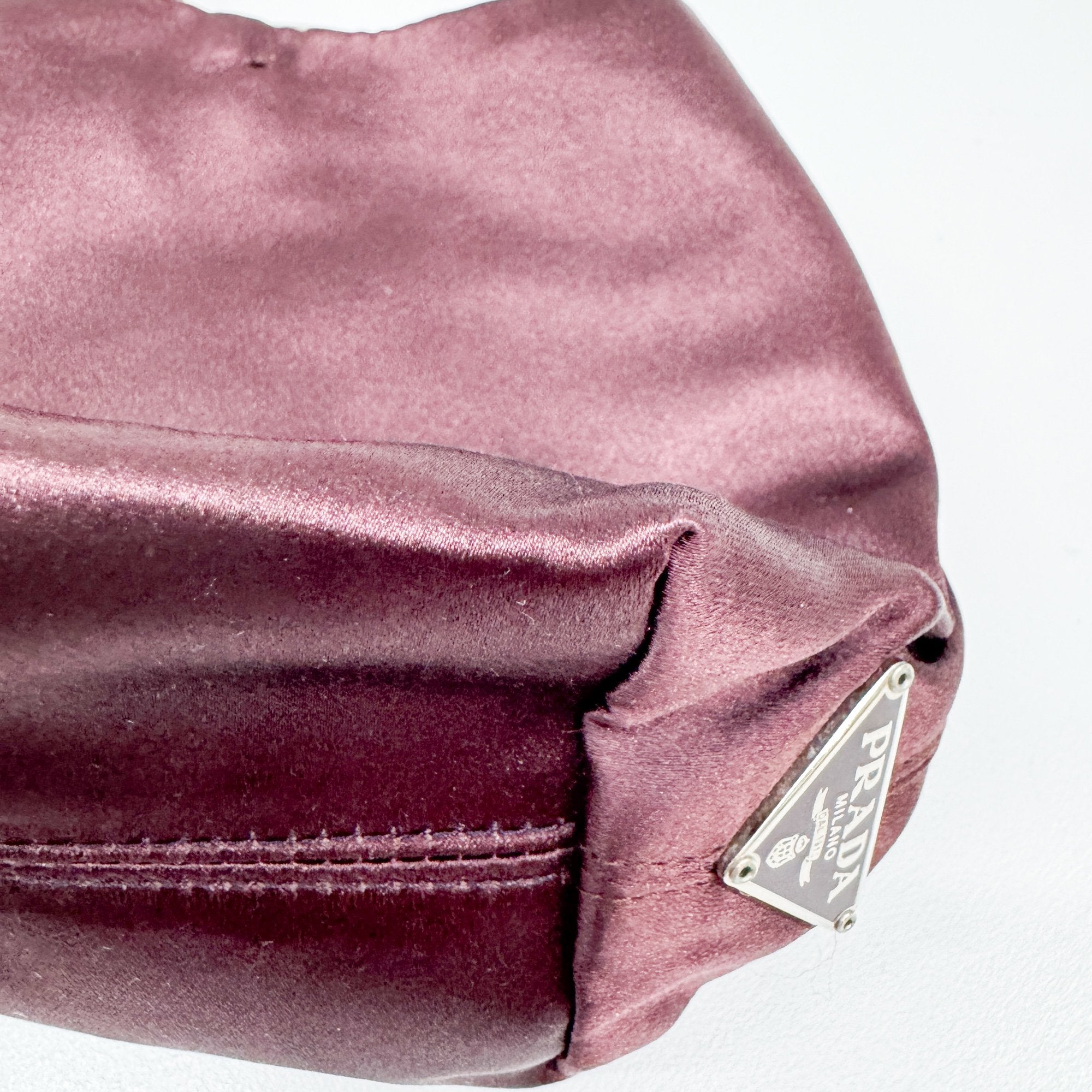 Mora Purple Raso Satin Wrist Bag