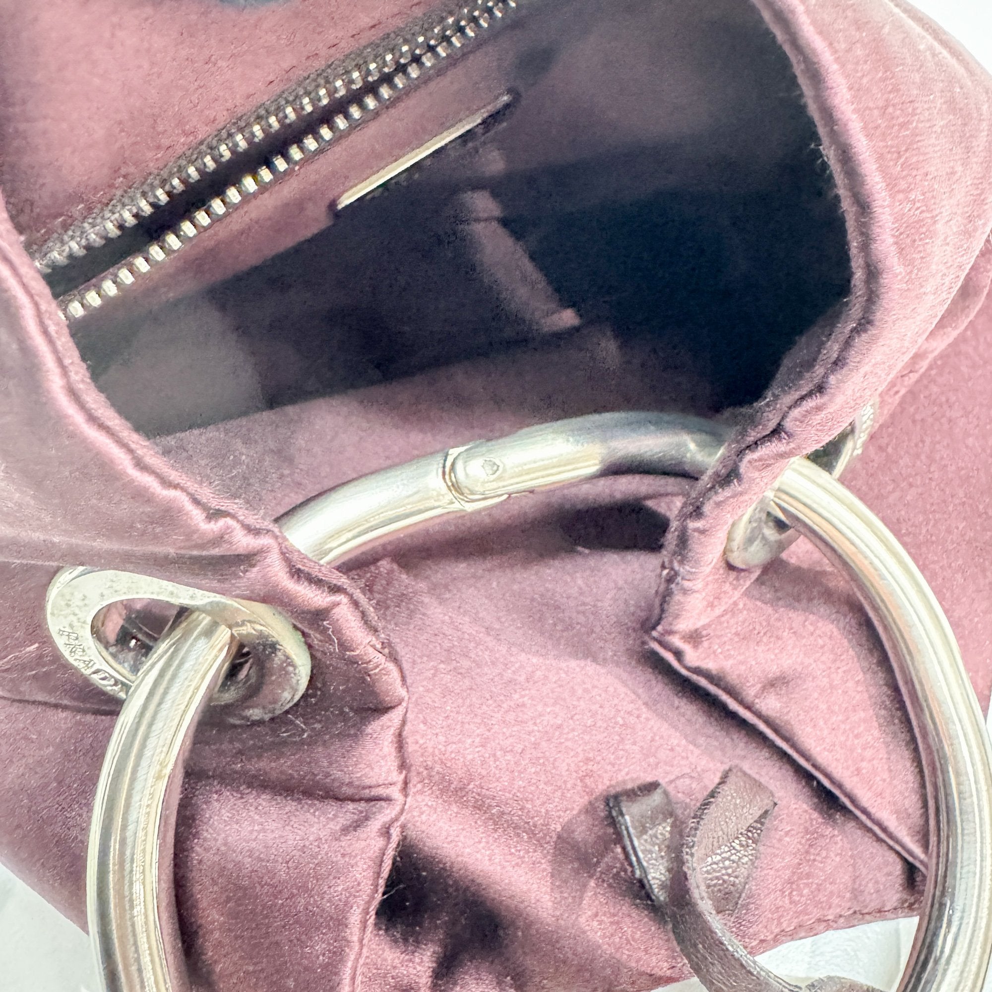 Mora Purple Raso Satin Wrist Bag