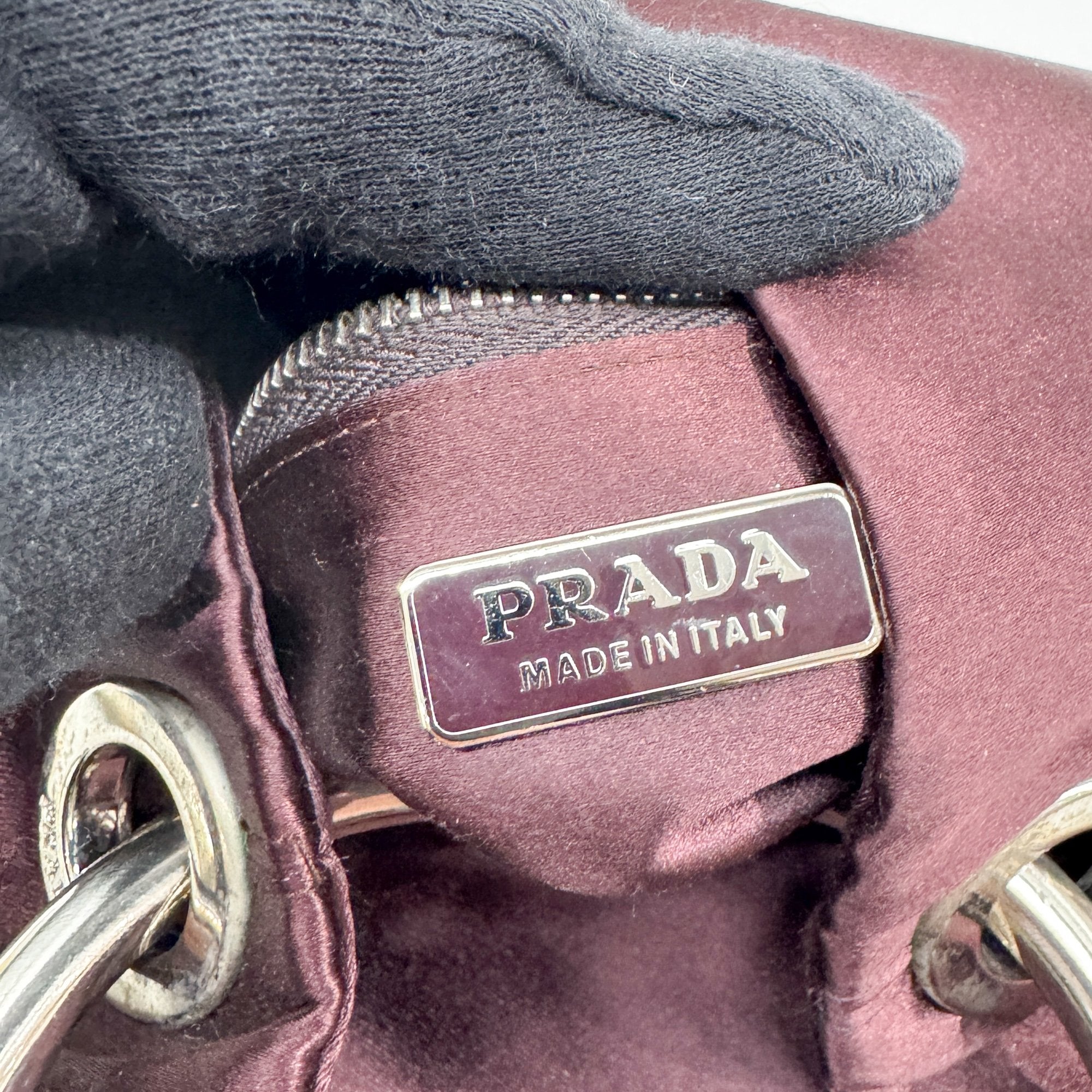 Mora Purple Raso Satin Wrist Bag