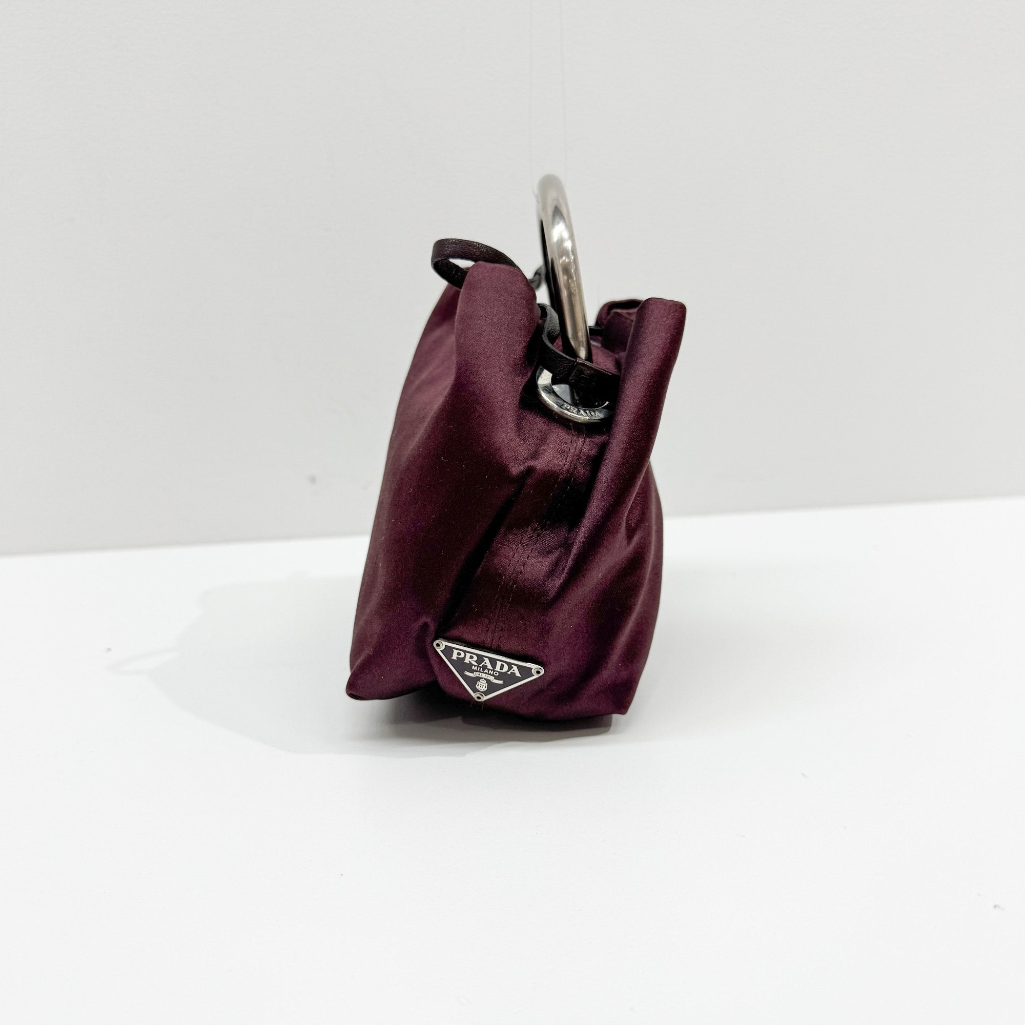 Mora Purple Raso Satin Wrist Bag