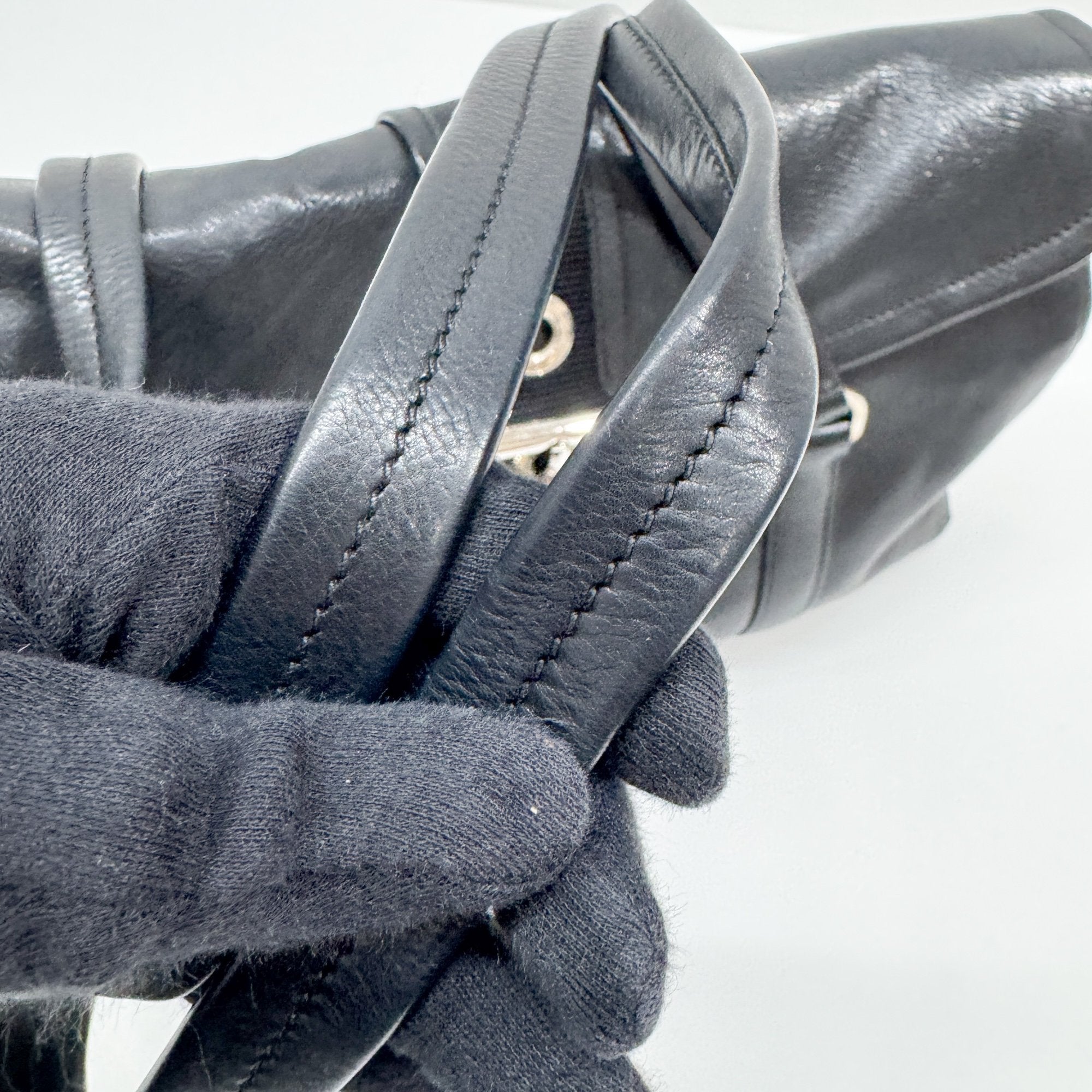 Black Leather Shoulder Bag