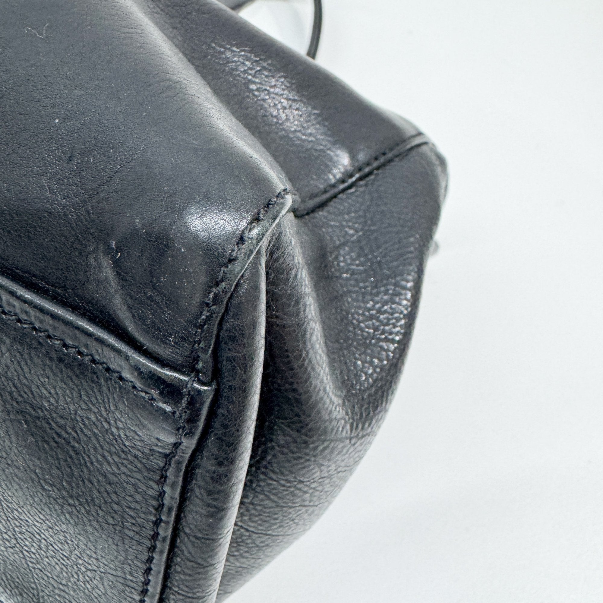 Black Leather Shoulder Bag