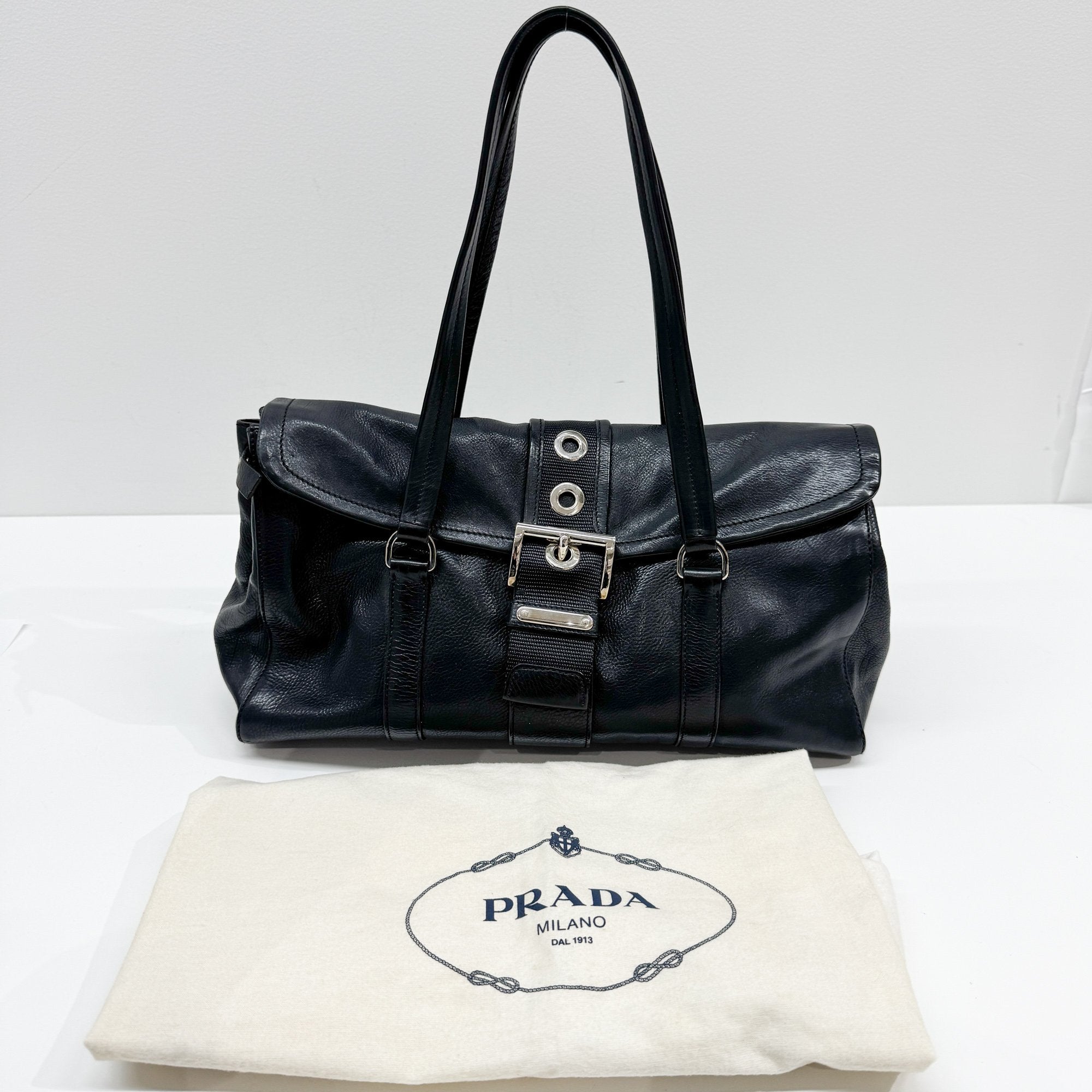 Black Leather Shoulder Bag