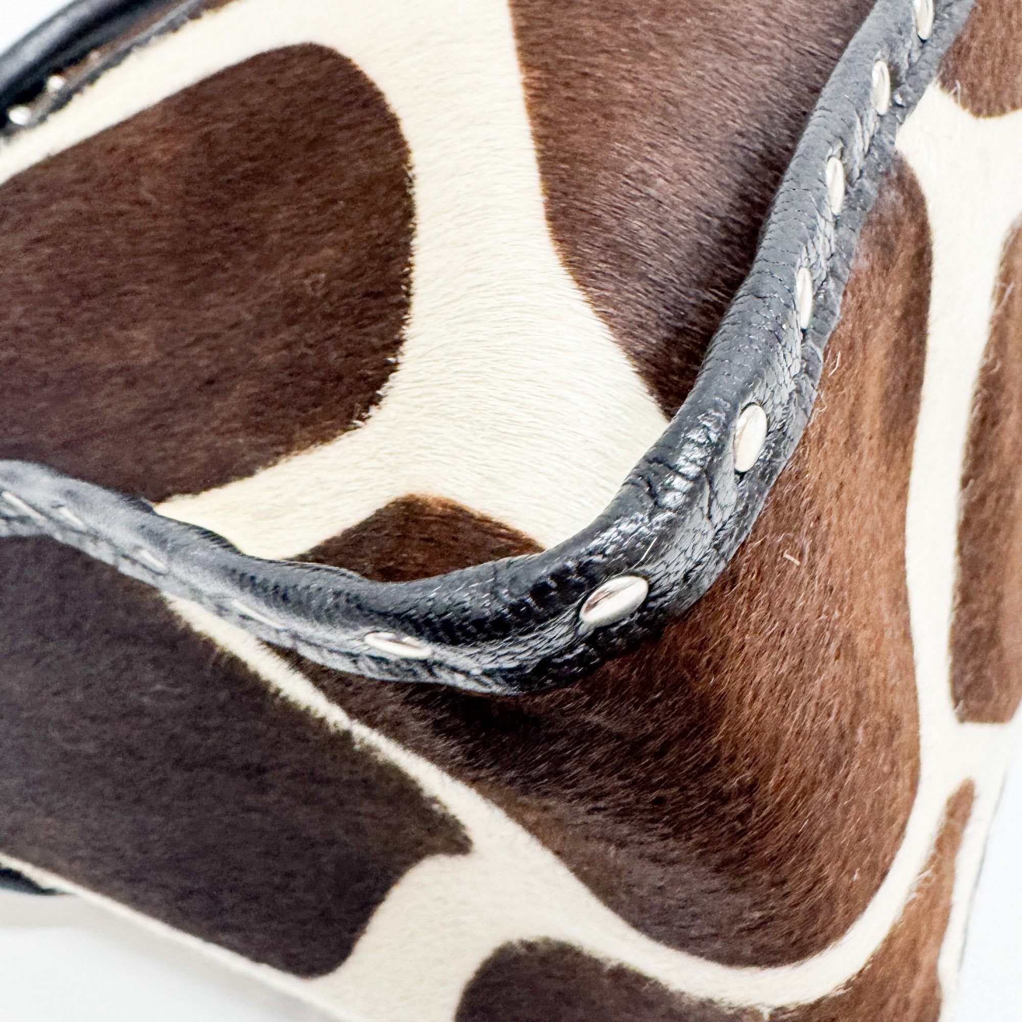 Boogie Giraffe Print Pony Hair Tote Bag