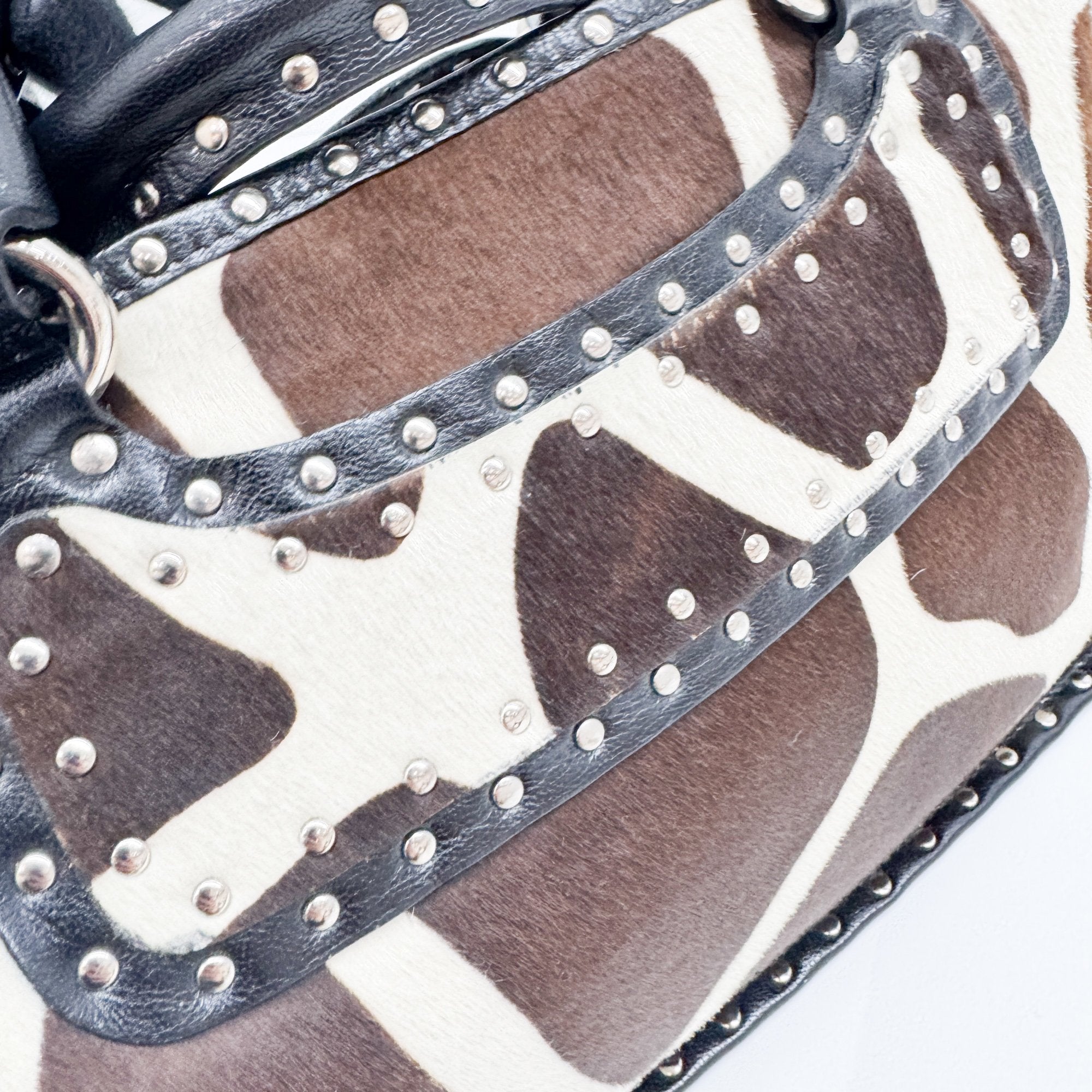 Boogie Giraffe Print Pony Hair Tote Bag