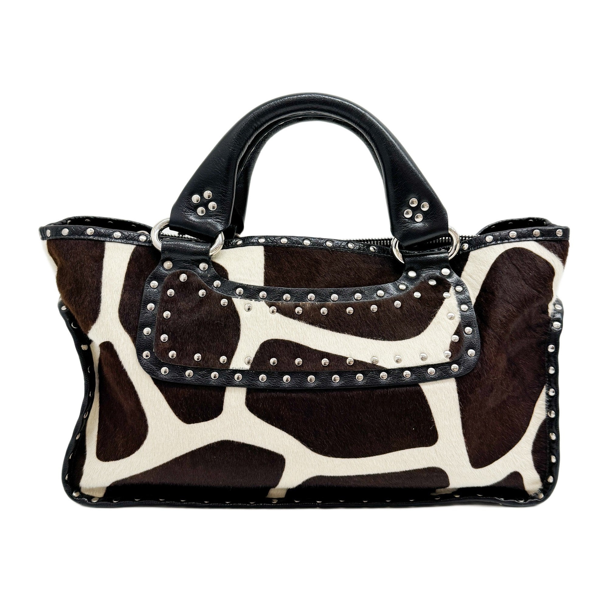 Boogie Giraffe Print Pony Hair Tote Bag