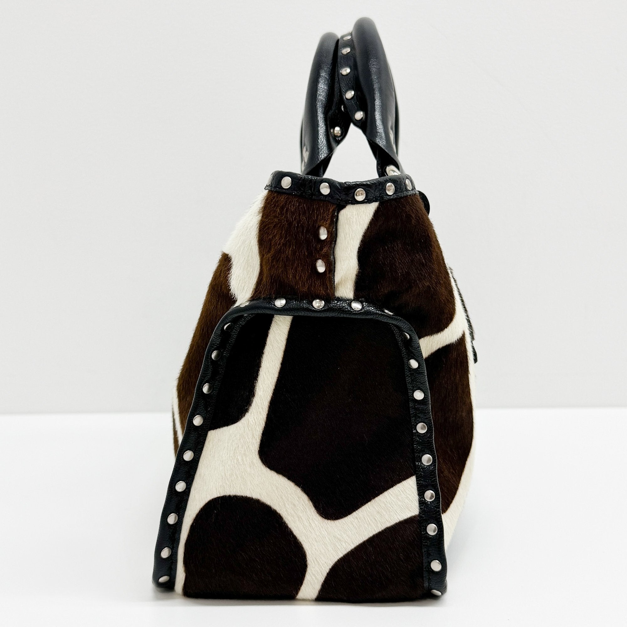 Boogie Giraffe Print Pony Hair Tote Bag