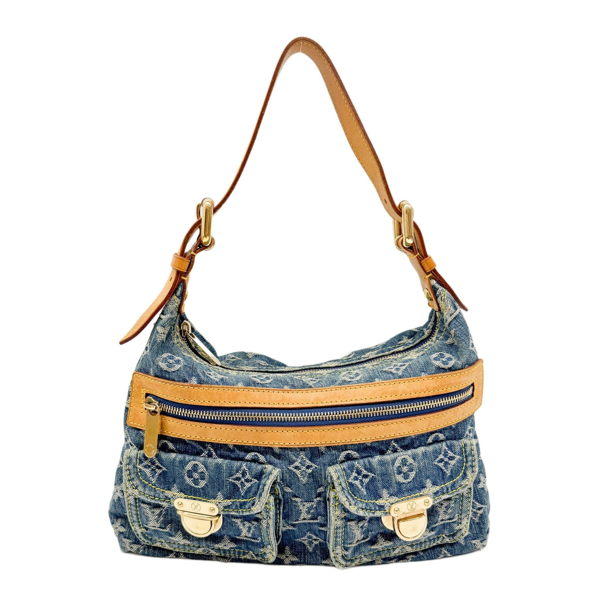 Baggy Monogram PM Blue Denim Shoulder Bag