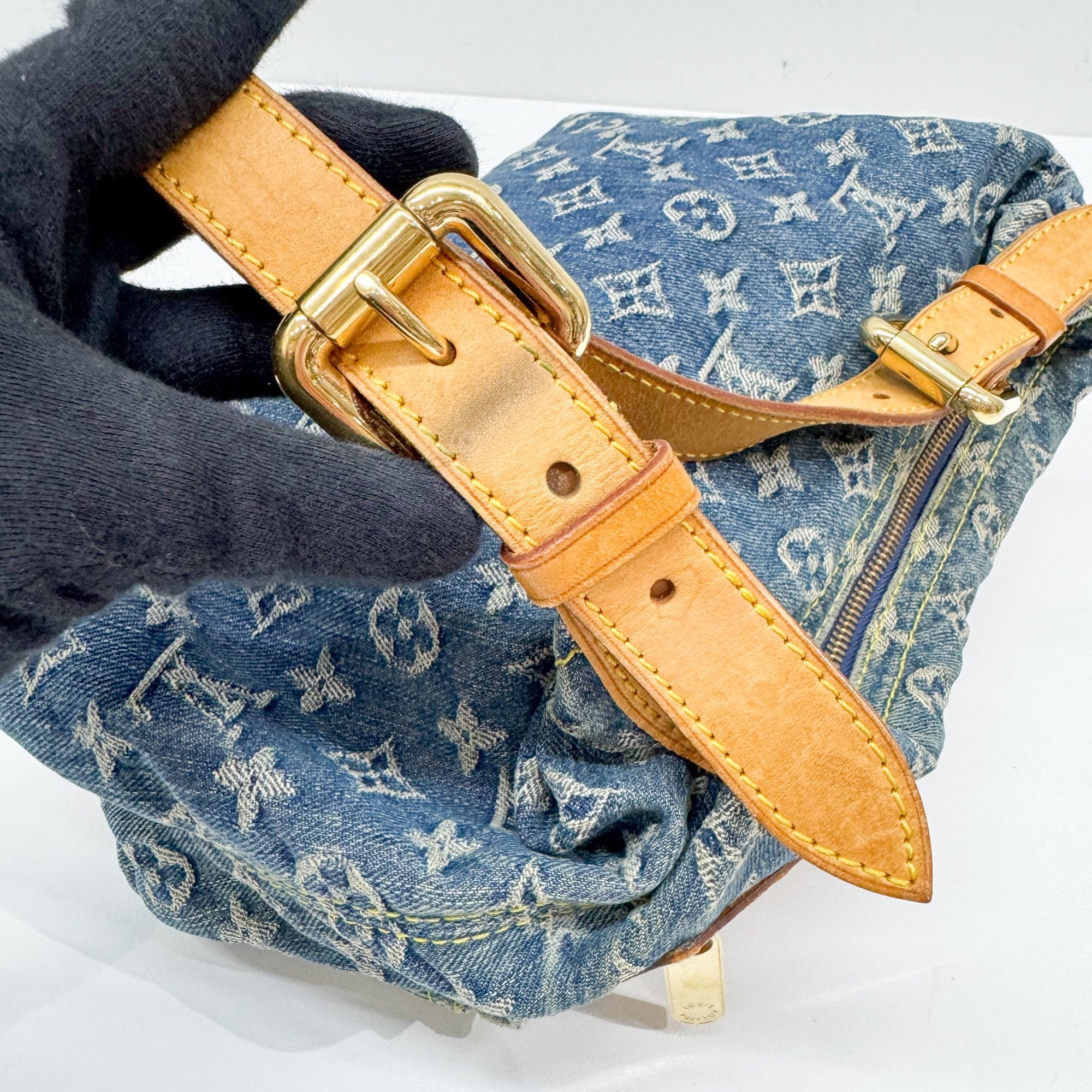 Baggy Monogram PM Blue Denim Shoulder Bag