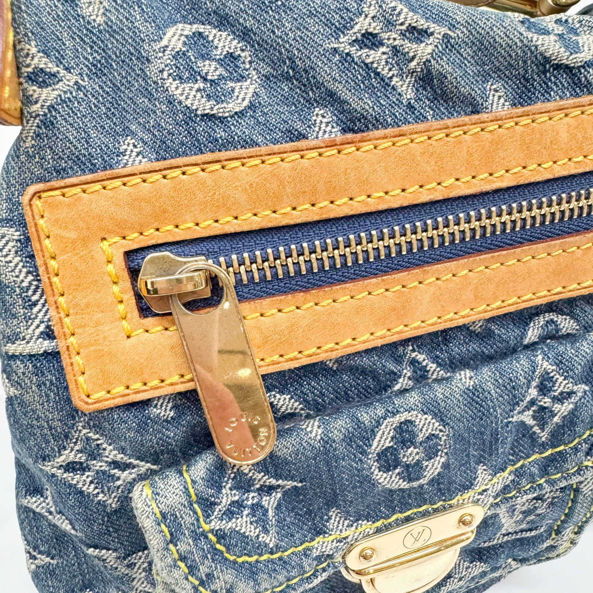 Baggy Monogram PM Blue Denim Shoulder Bag