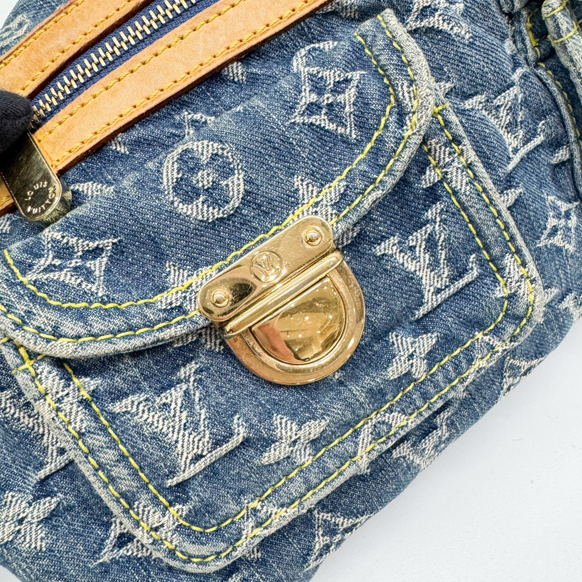Baggy Monogram PM Blue Denim Shoulder Bag