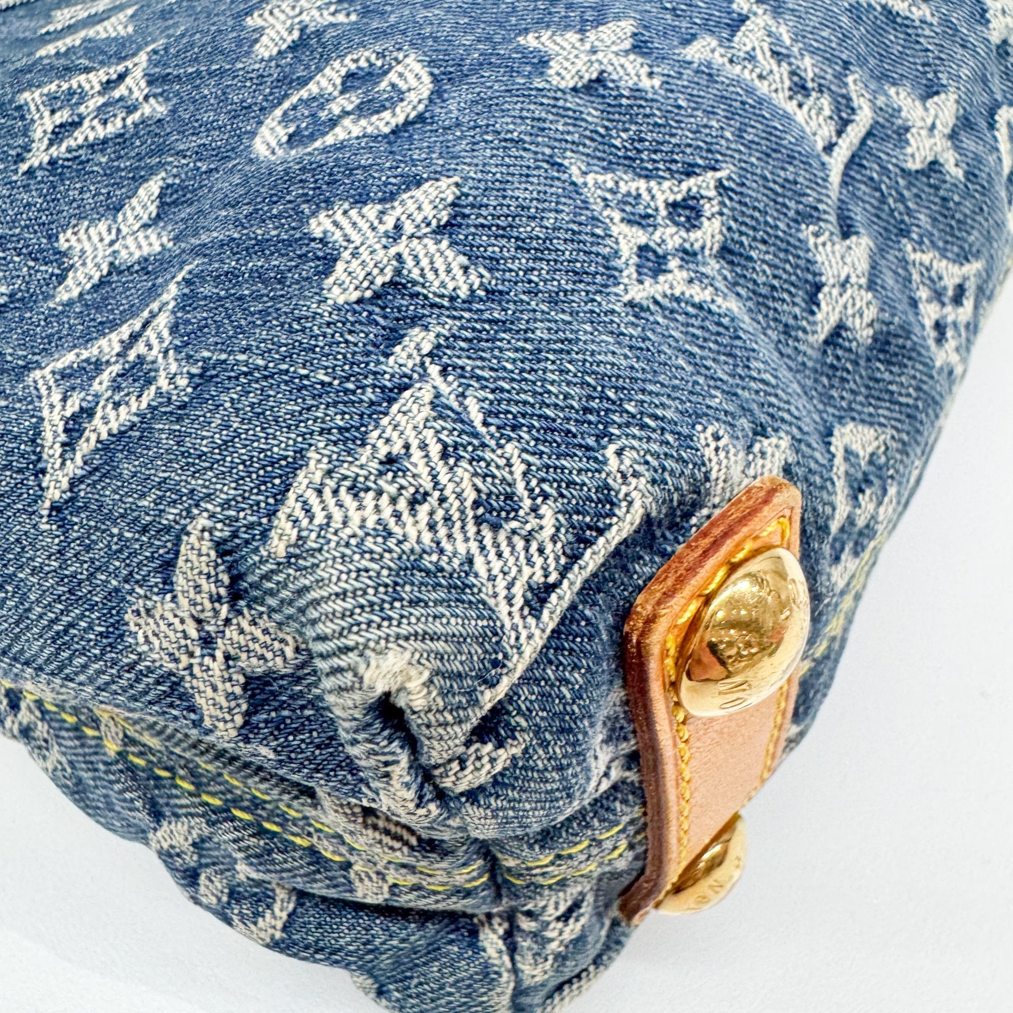 Baggy Monogram PM Blue Denim Shoulder Bag