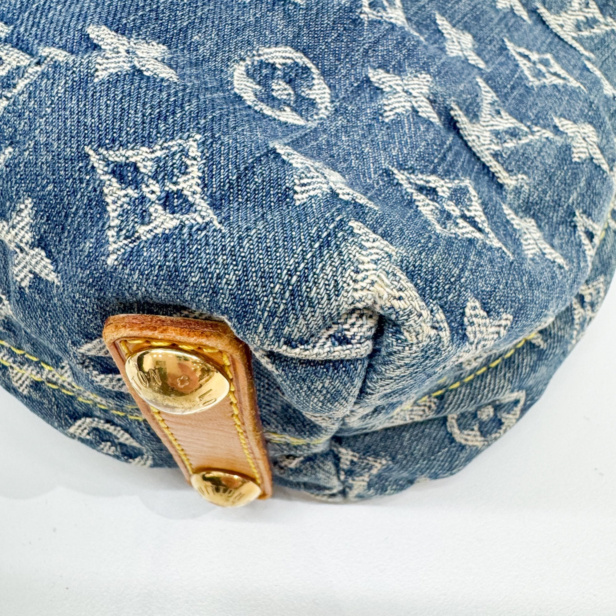 Baggy Monogram PM Blue Denim Shoulder Bag