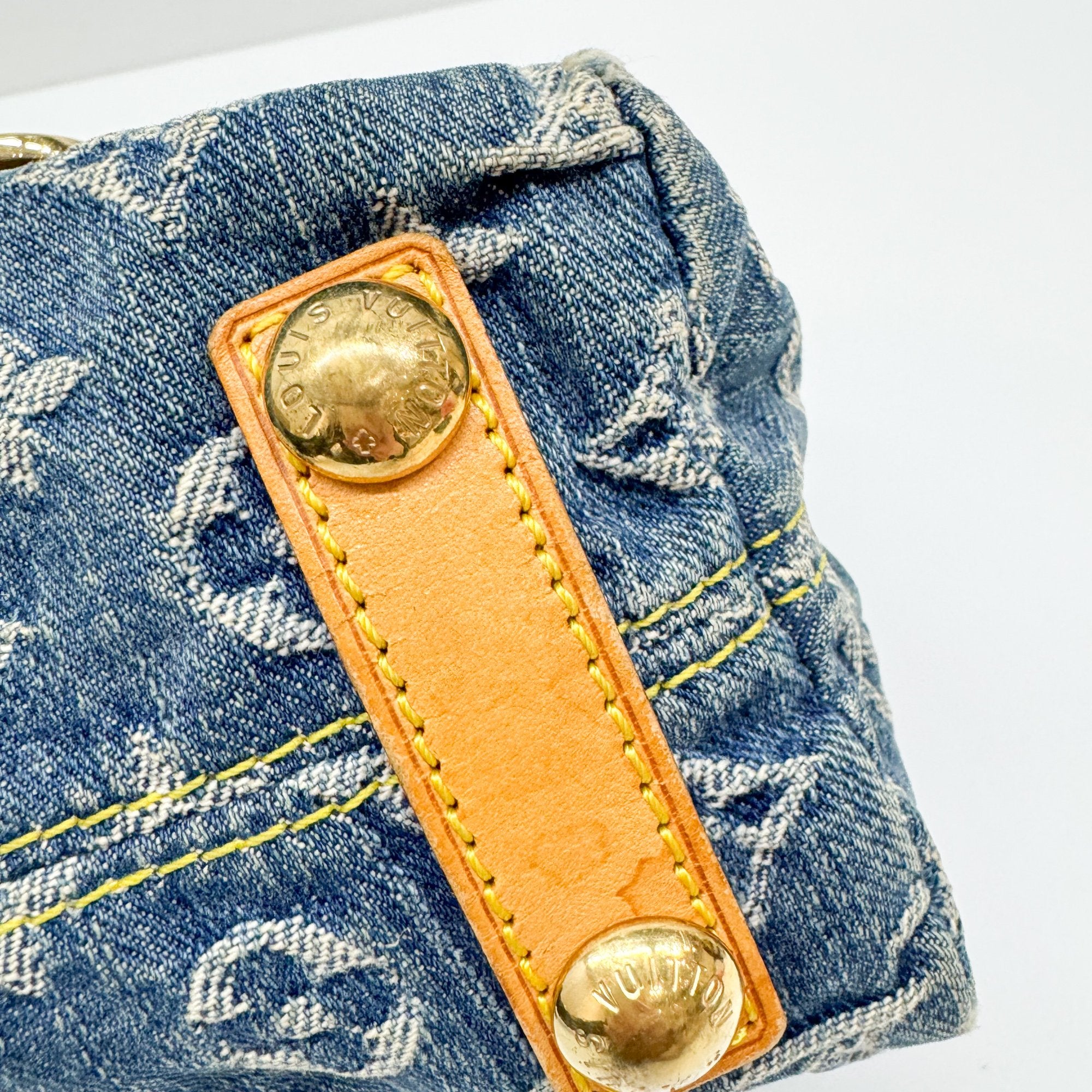 Baggy Monogram PM Blue Denim Shoulder Bag