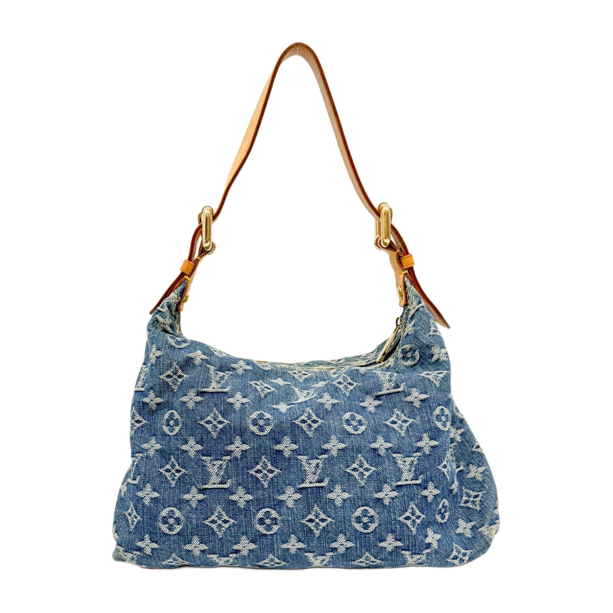 Baggy Monogram PM Blue Denim Shoulder Bag