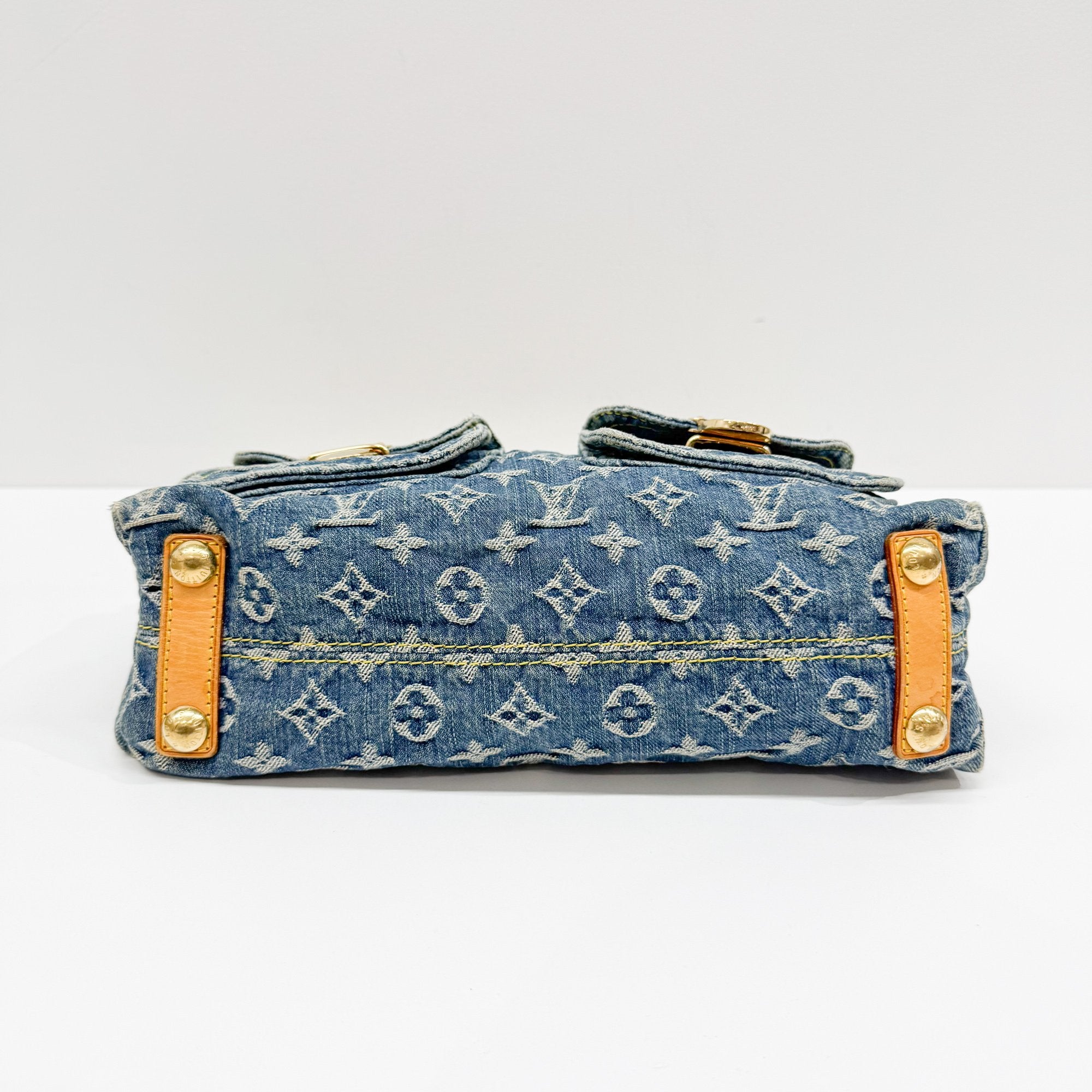Baggy Monogram PM Blue Denim Shoulder Bag