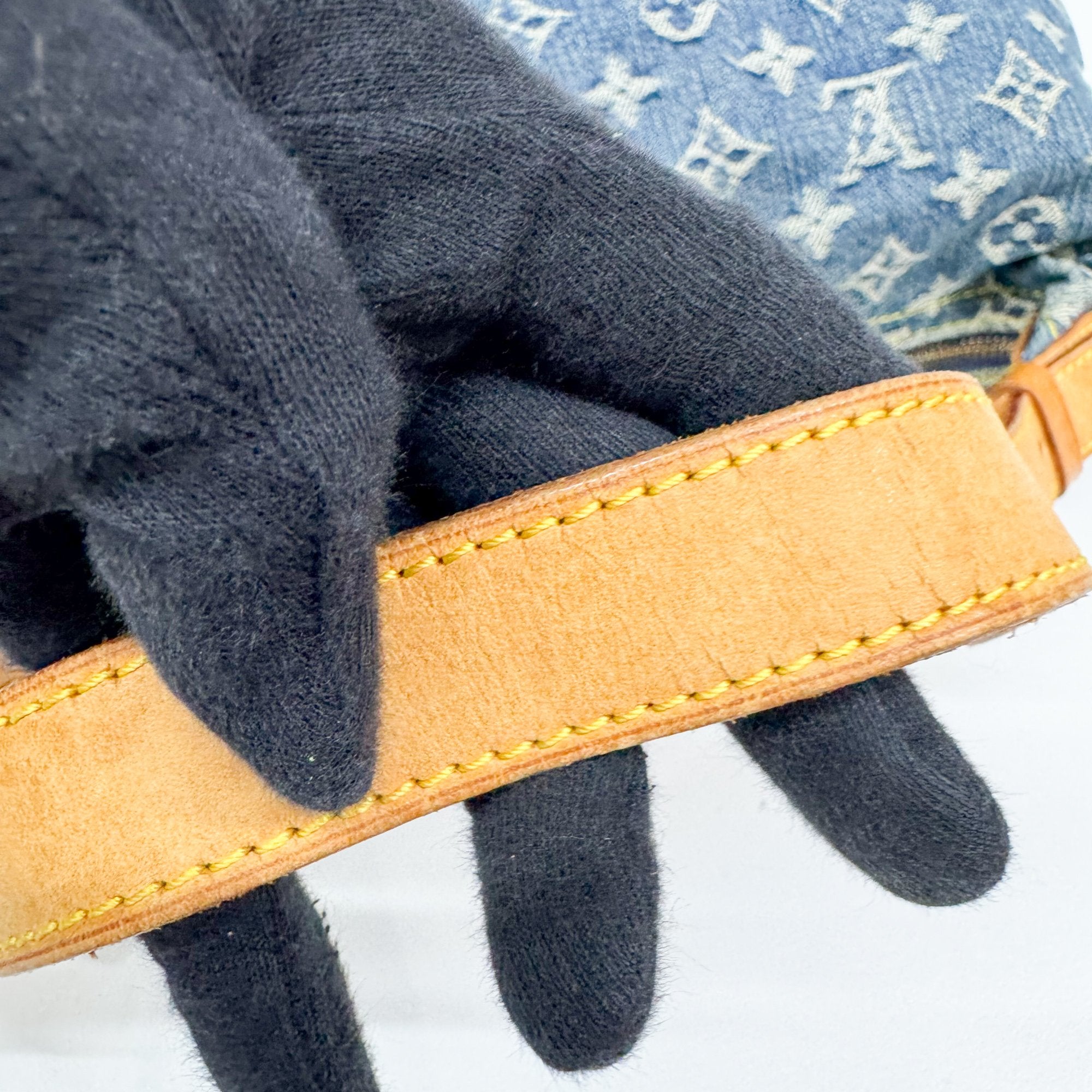 Baggy Monogram PM Blue Denim Shoulder Bag