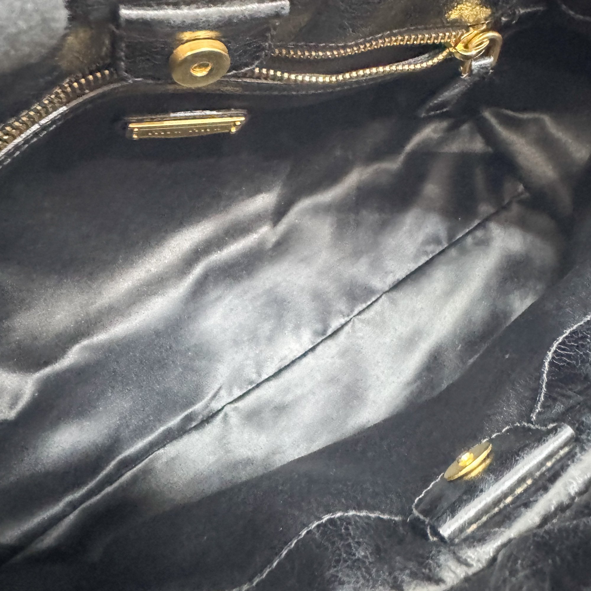 Vitello Black Leather Two Way Bag