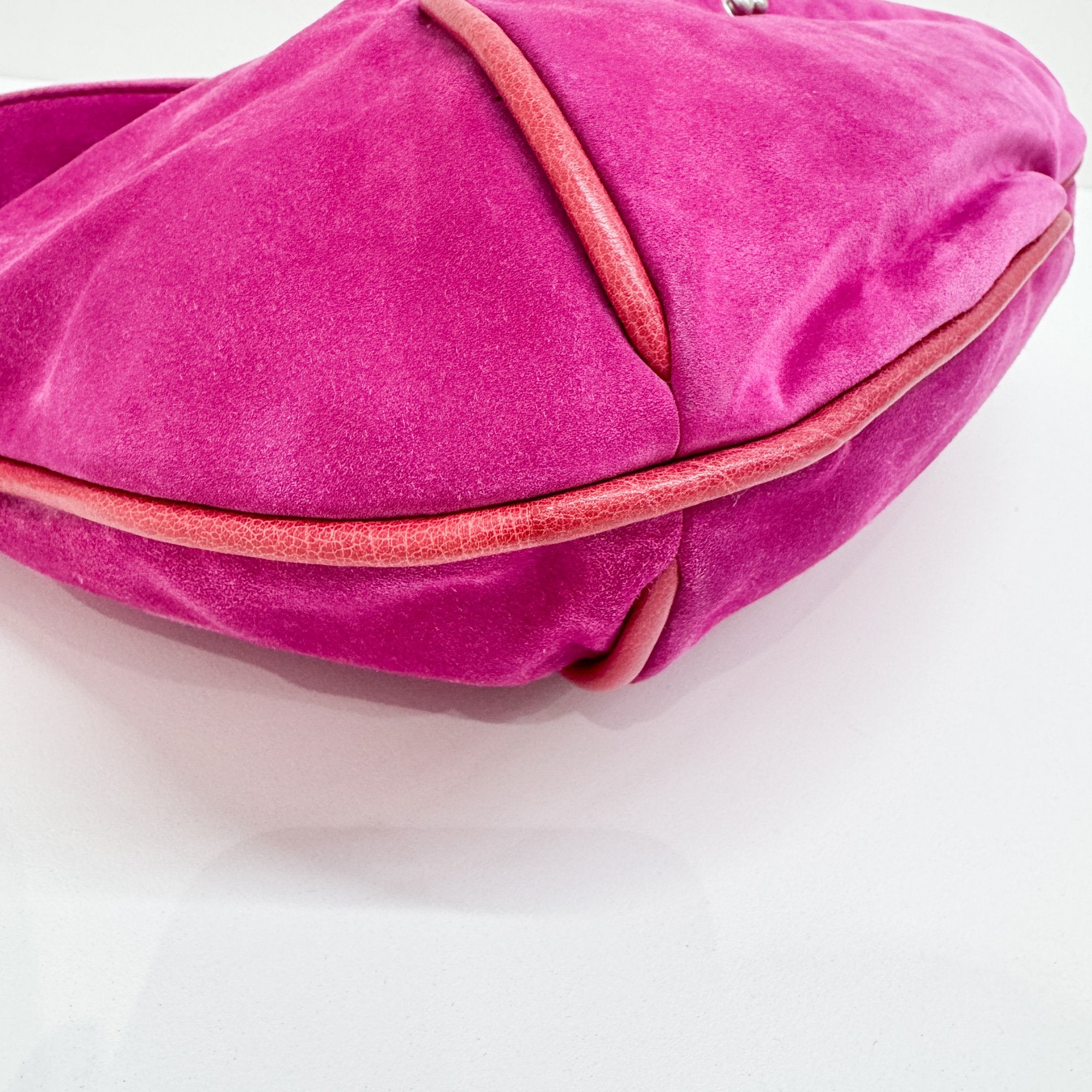 Pink Suede Shoulder Bag