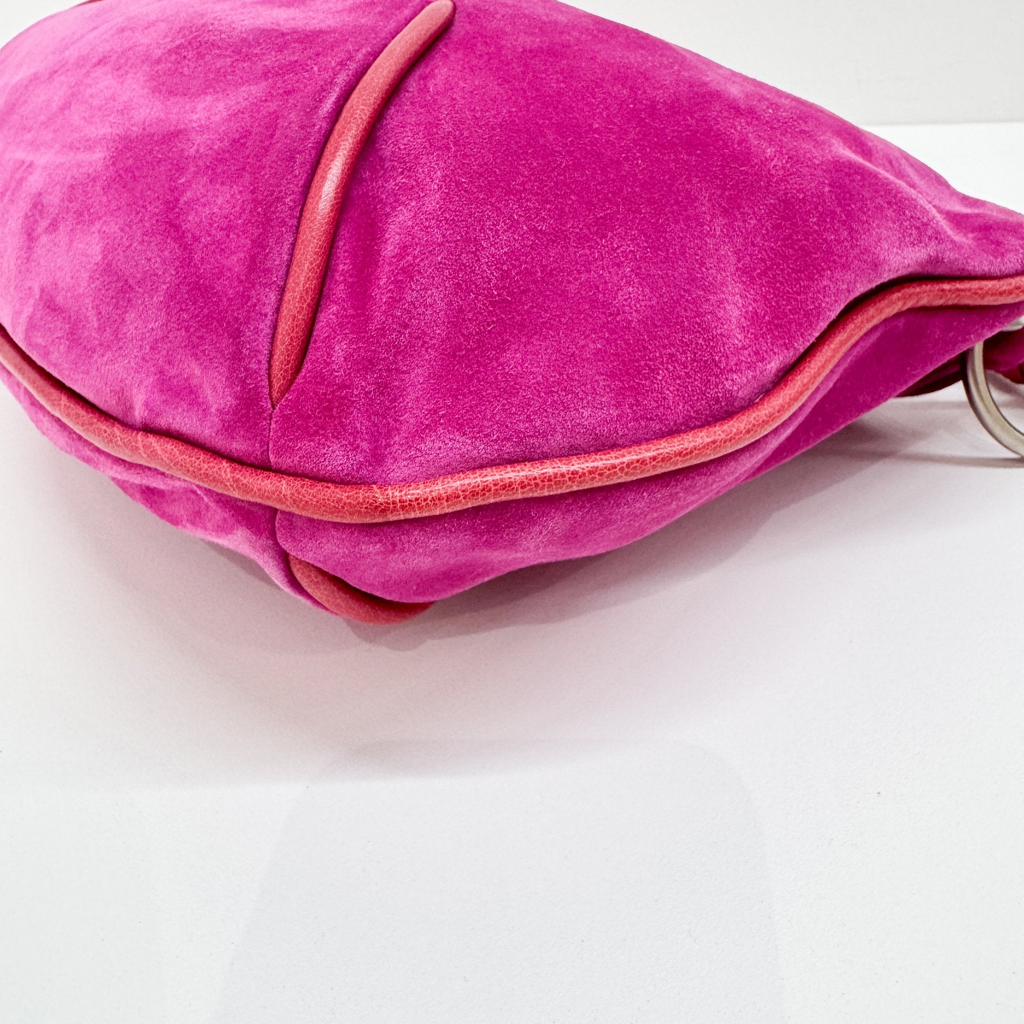 Pink Suede Shoulder Bag