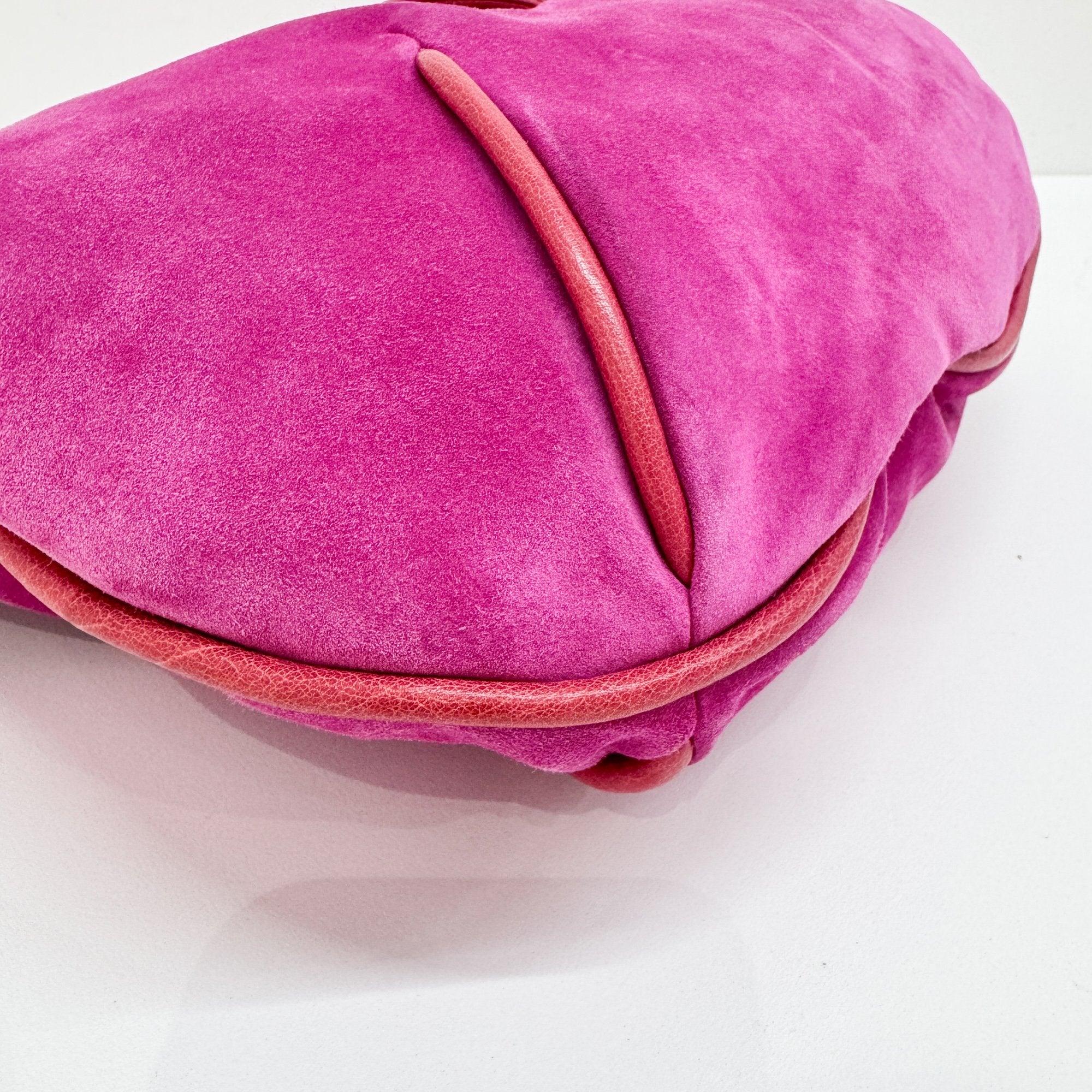 Pink Suede Shoulder Bag