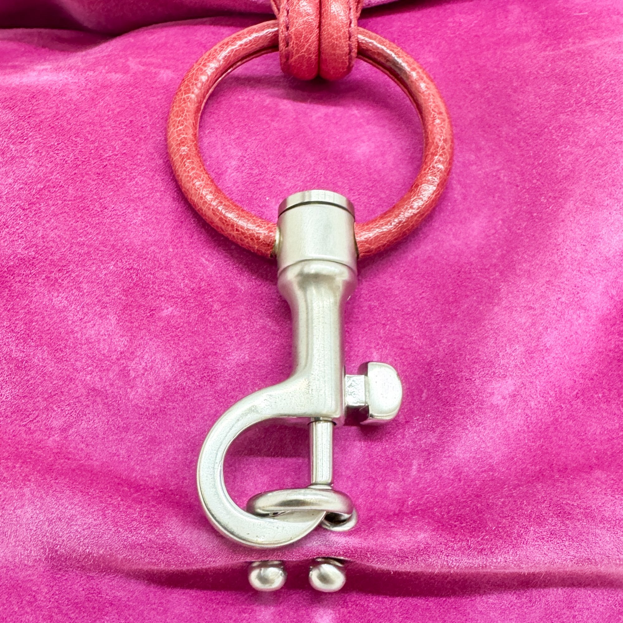 Pink Suede Shoulder Bag