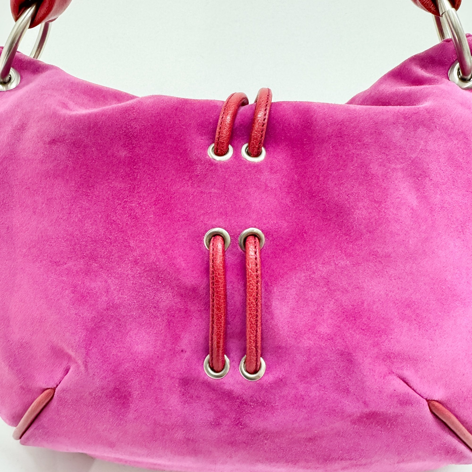 Pink Suede Shoulder Bag