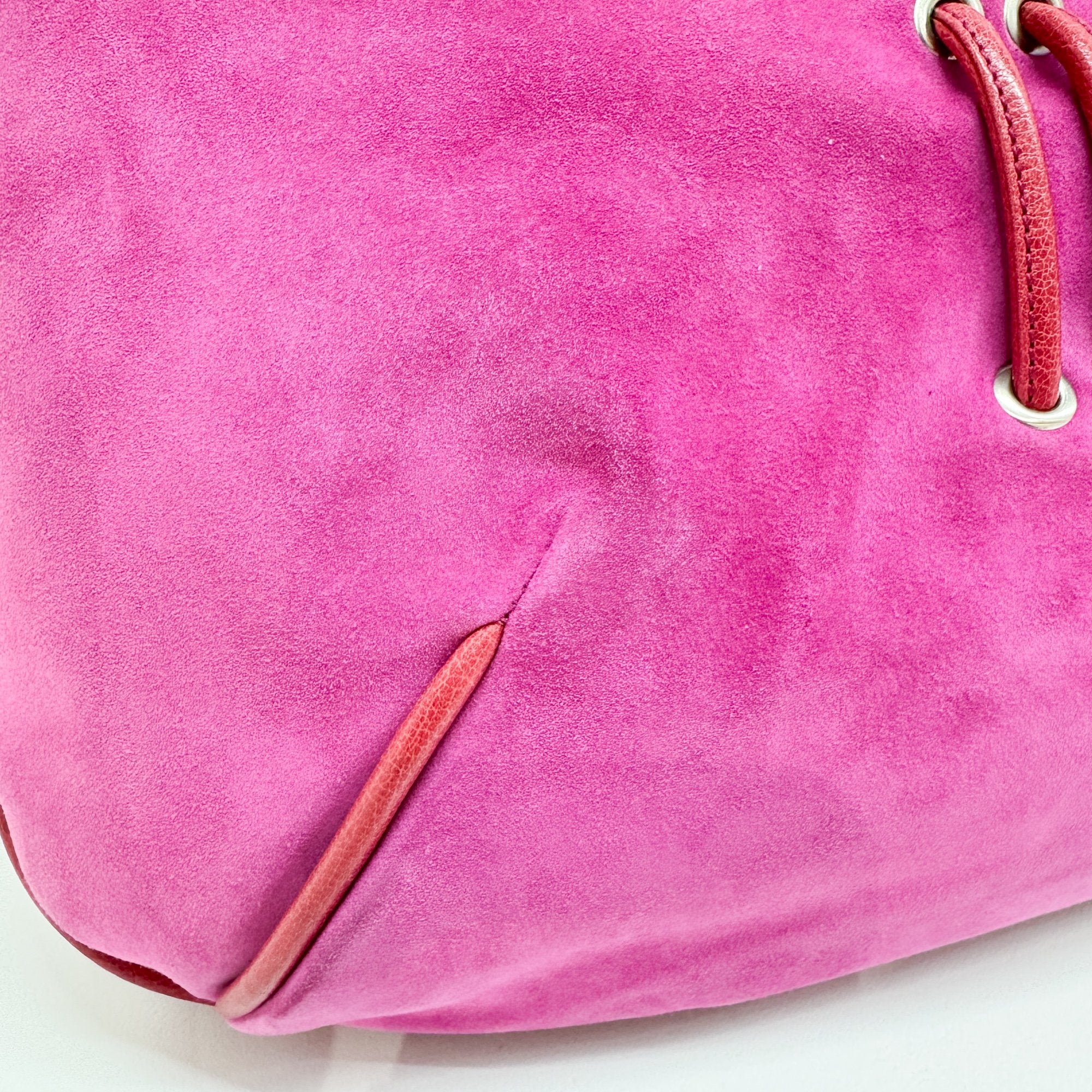 Pink Suede Shoulder Bag