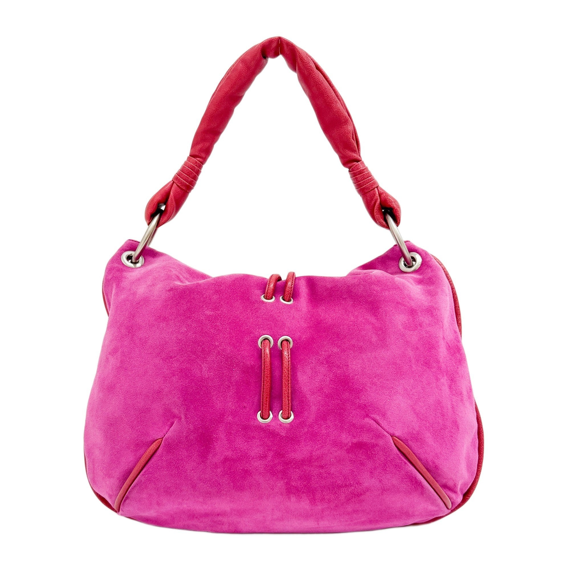 Pink Suede Shoulder Bag