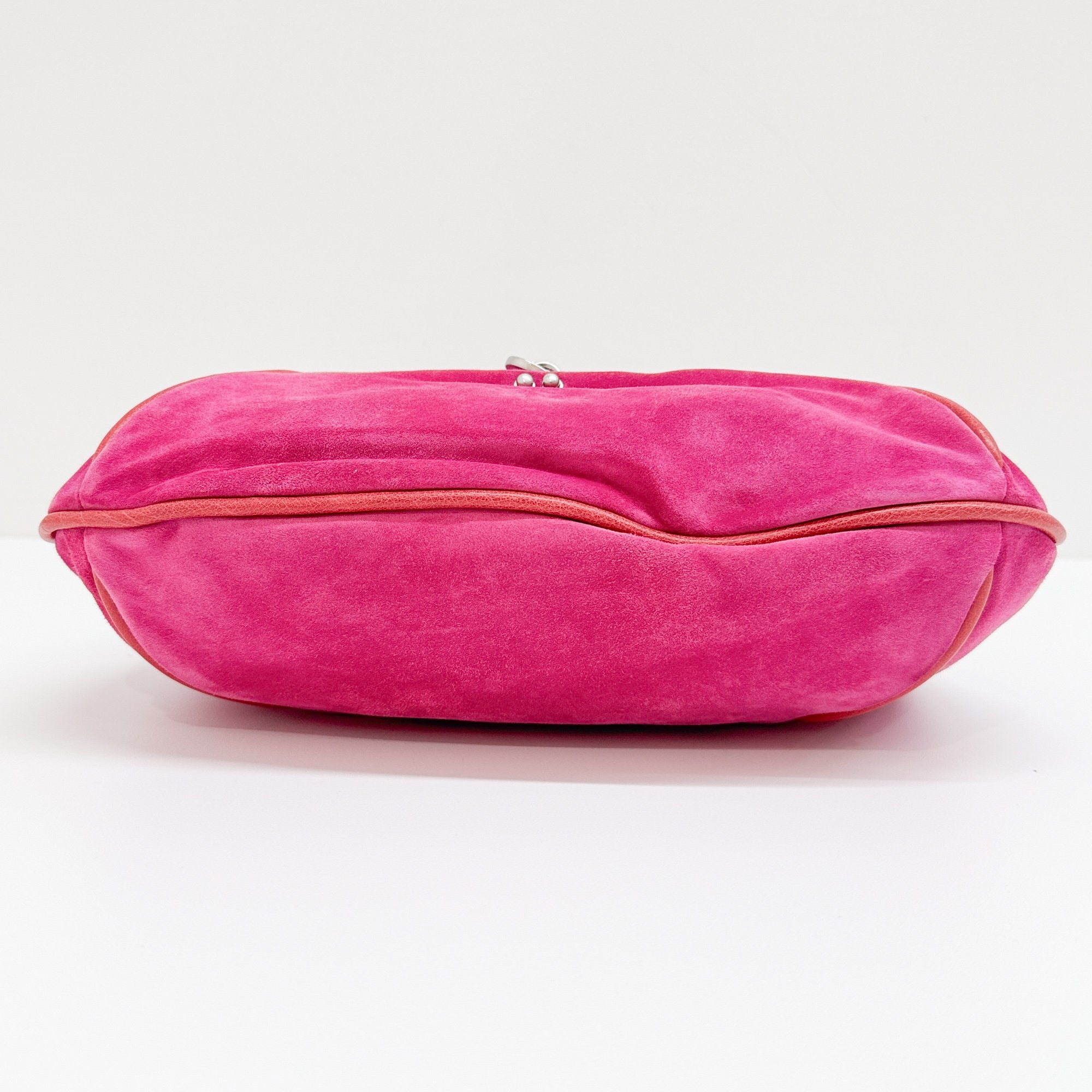 Pink Suede Shoulder Bag