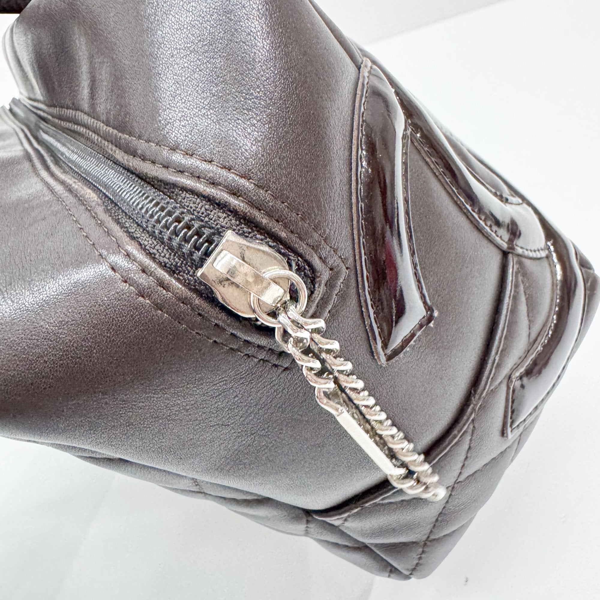 Cambon Brown Quilted Lambskin Shoulder Bag