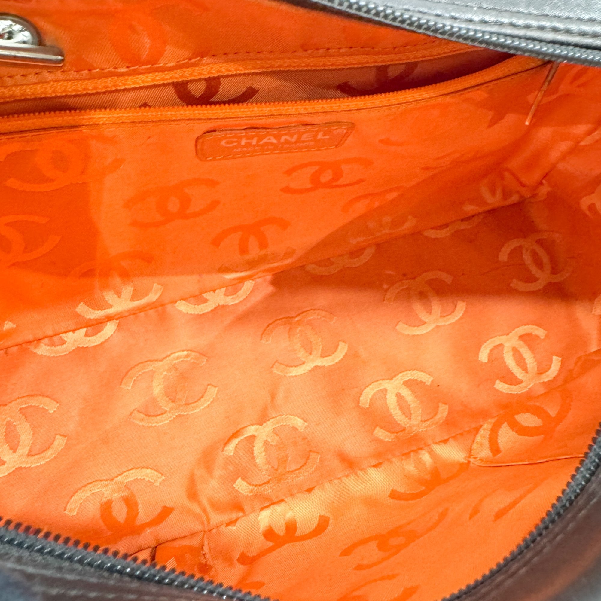 Cambon Brown Quilted Lambskin Shoulder Bag