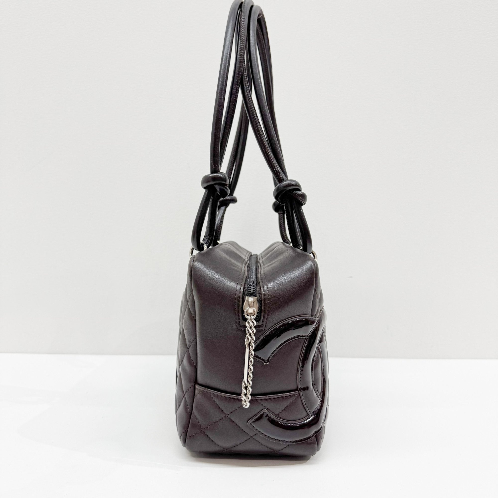 Cambon Brown Quilted Lambskin Shoulder Bag