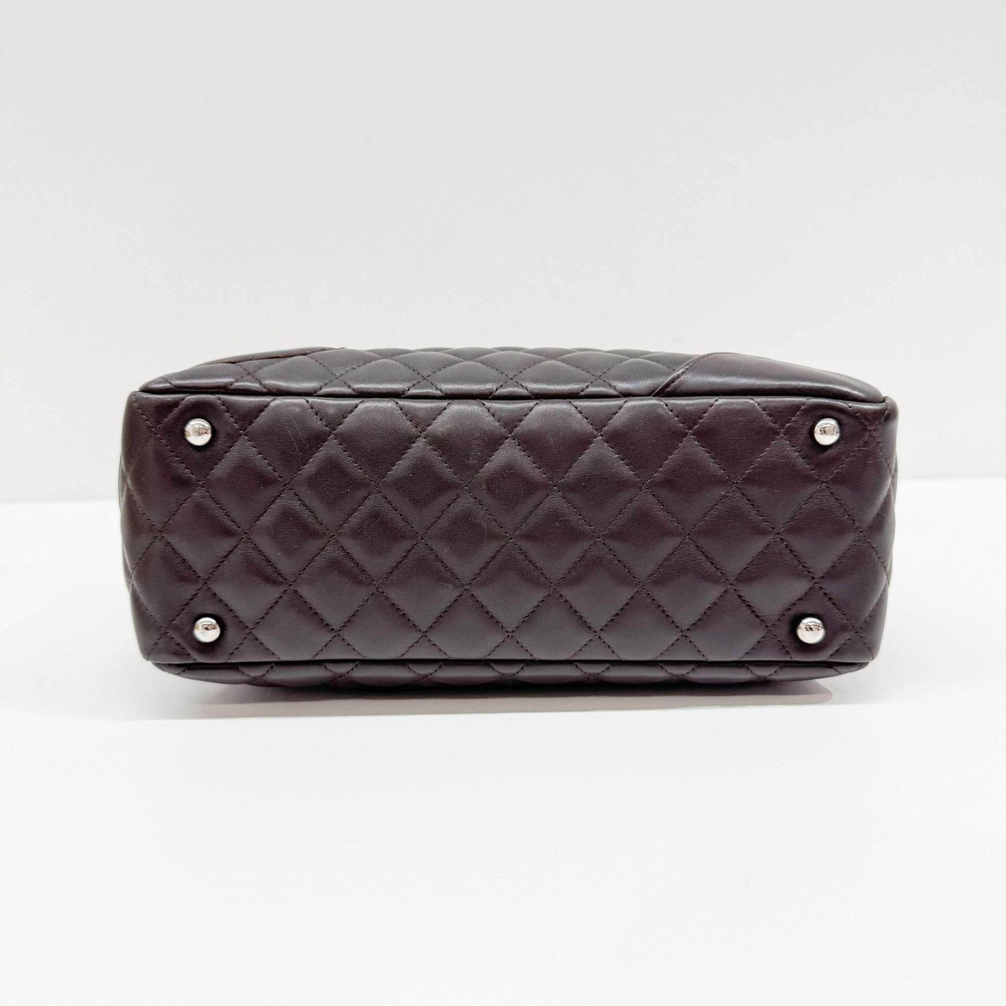 Cambon Brown Quilted Lambskin Shoulder Bag