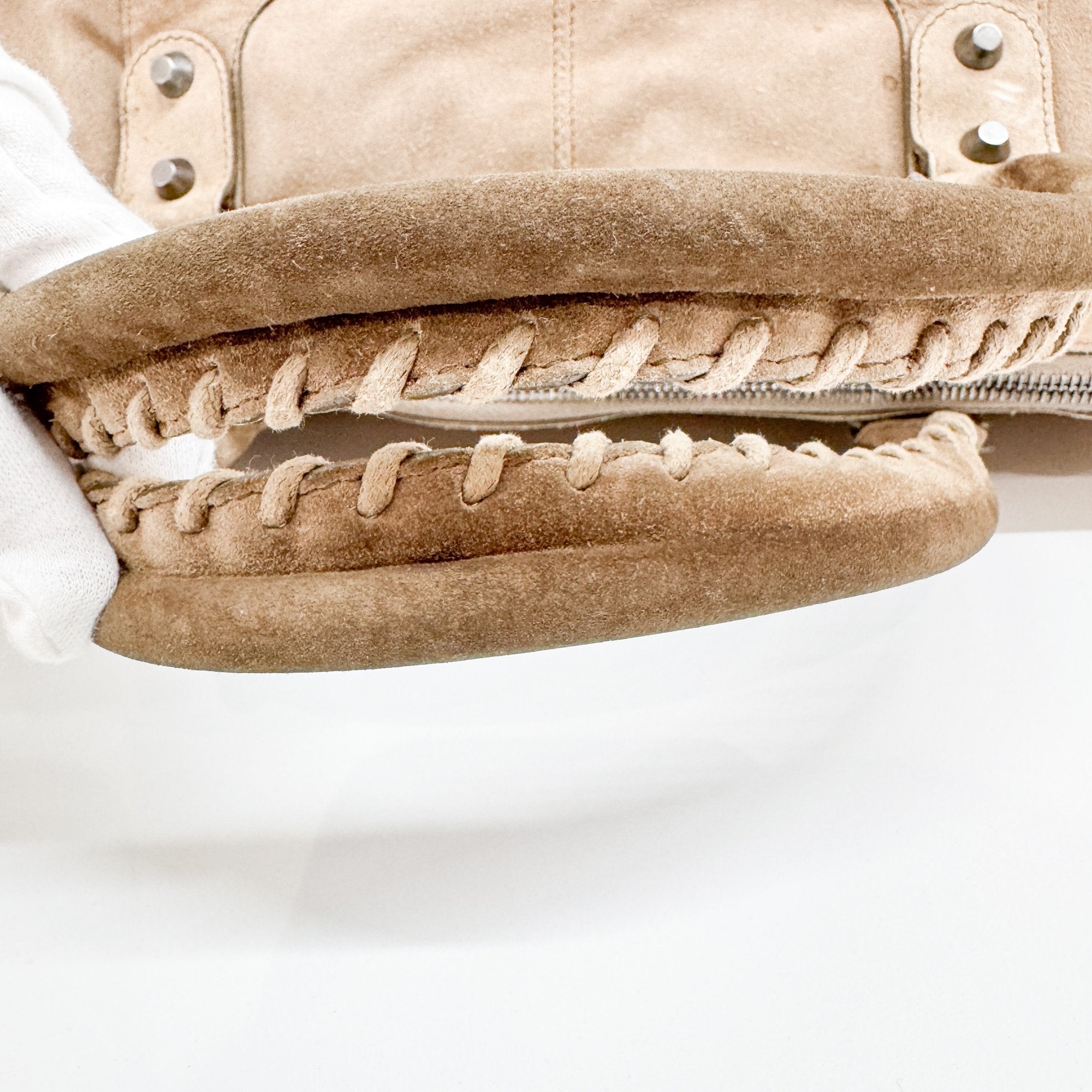 Weekender Grey Suede Shoulder Bag