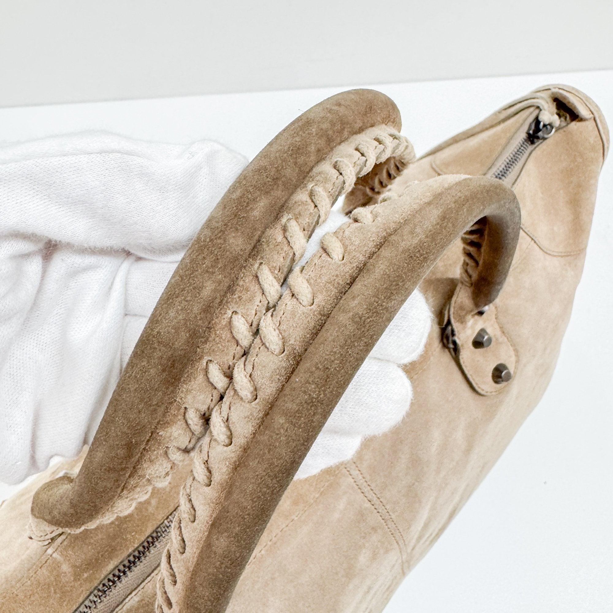 Weekender Grey Suede Shoulder Bag