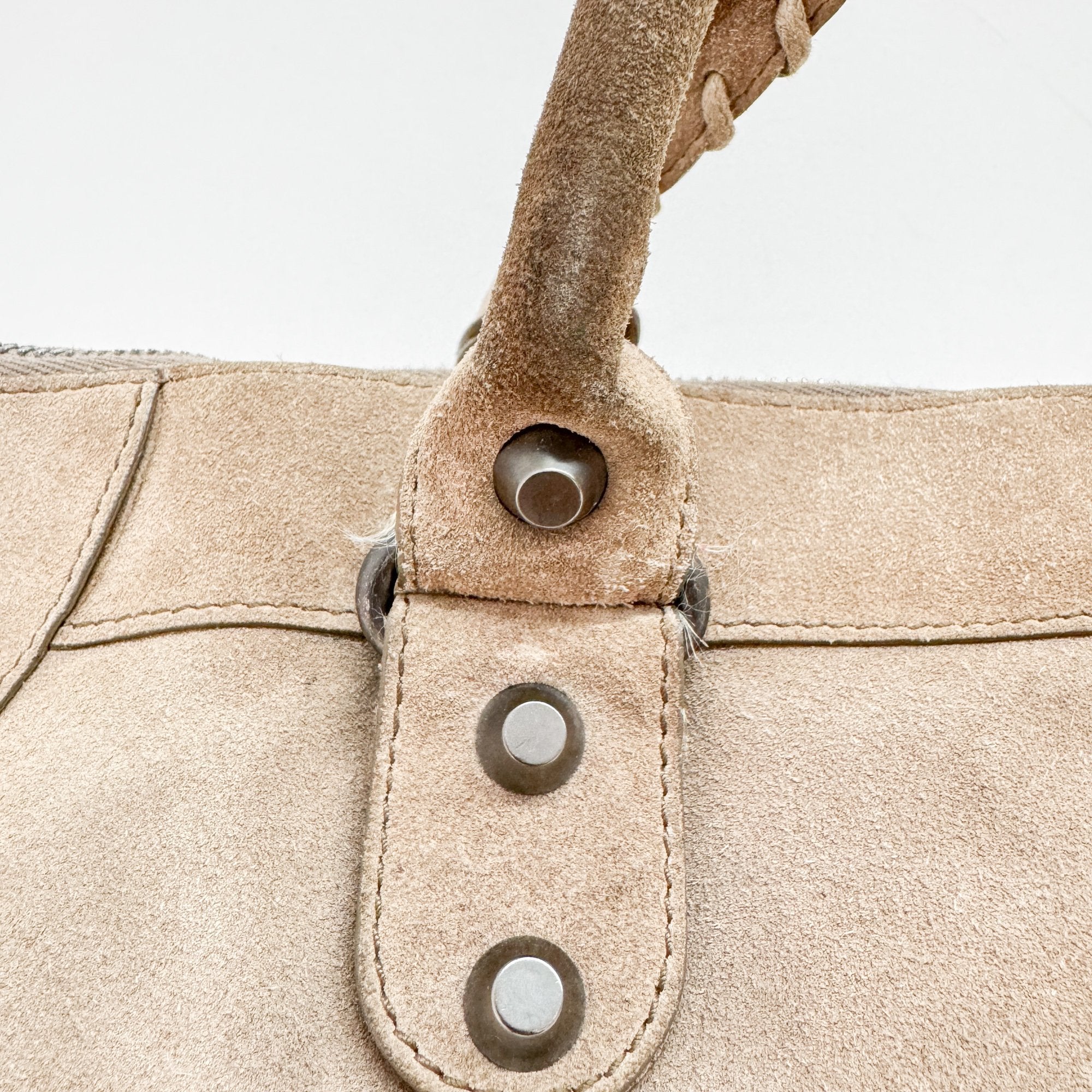 Weekender Grey Suede Shoulder Bag