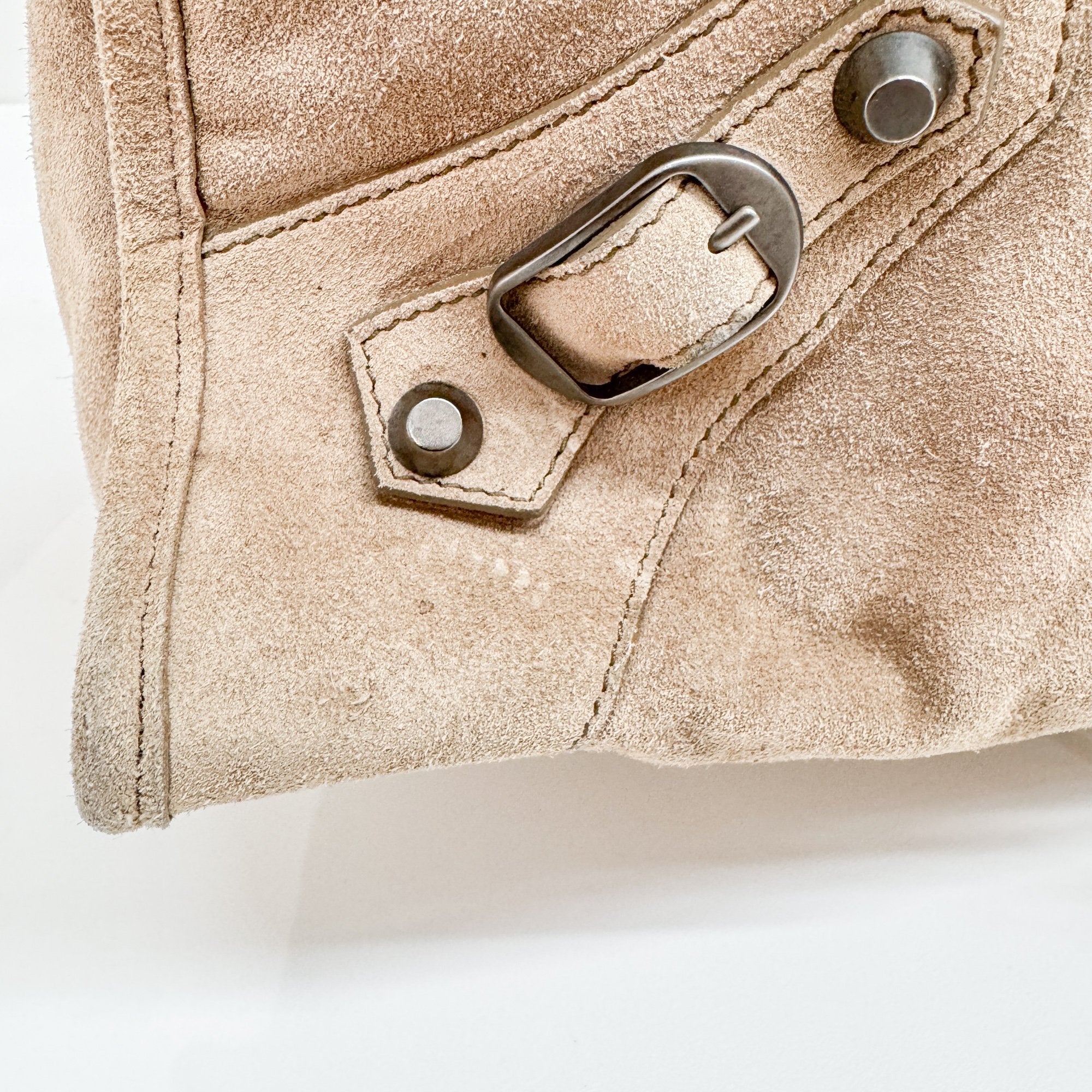 Weekender Grey Suede Shoulder Bag