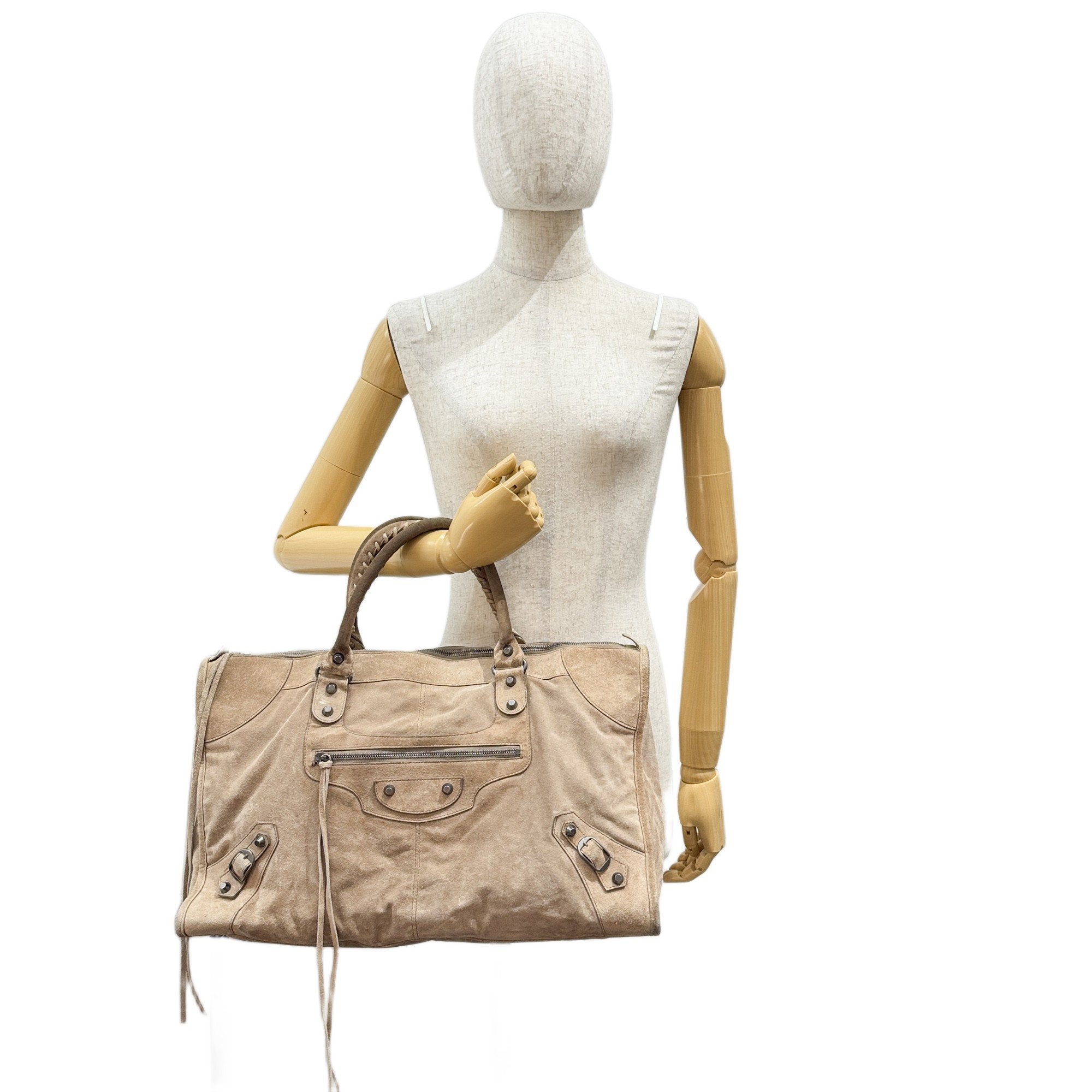 Weekender Grey Suede Shoulder Bag